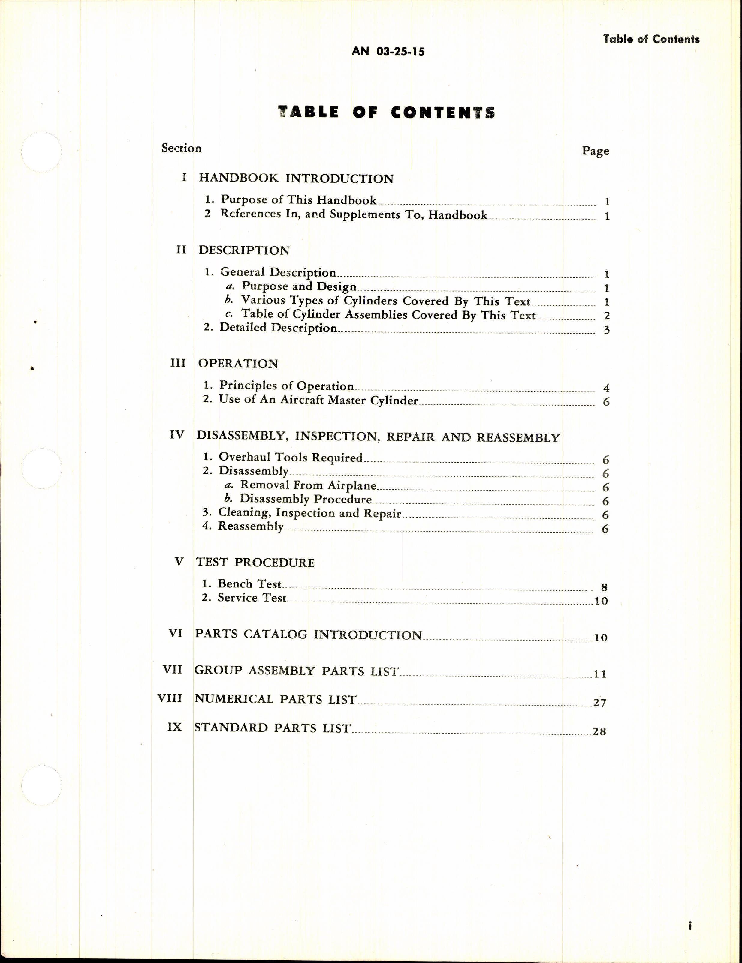 Sample page 3 from AirCorps Library document: Overhaul Instructions with Parts Catalog for Aircraft Master Cylinders