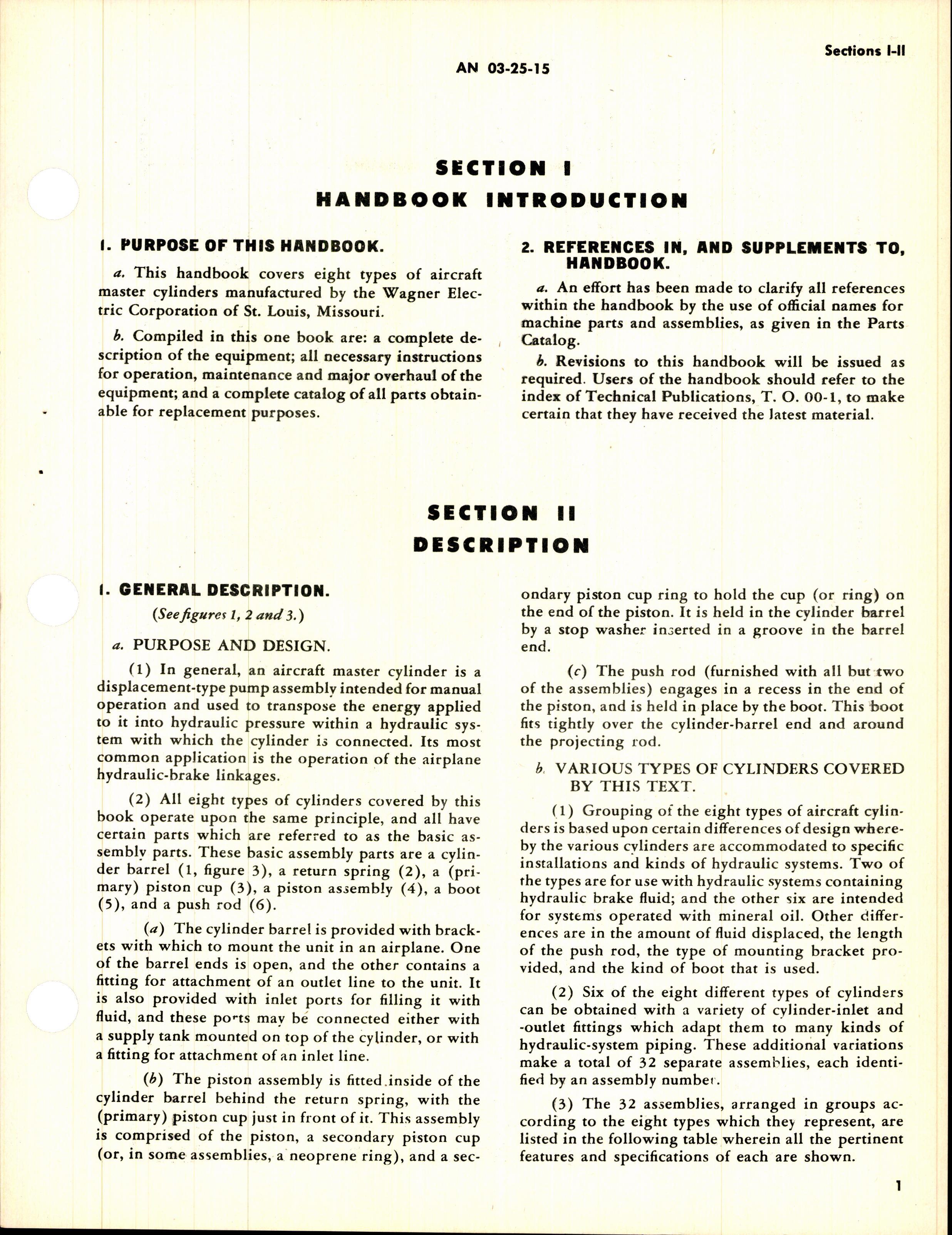 Sample page 5 from AirCorps Library document: Overhaul Instructions with Parts Catalog for Aircraft Master Cylinders