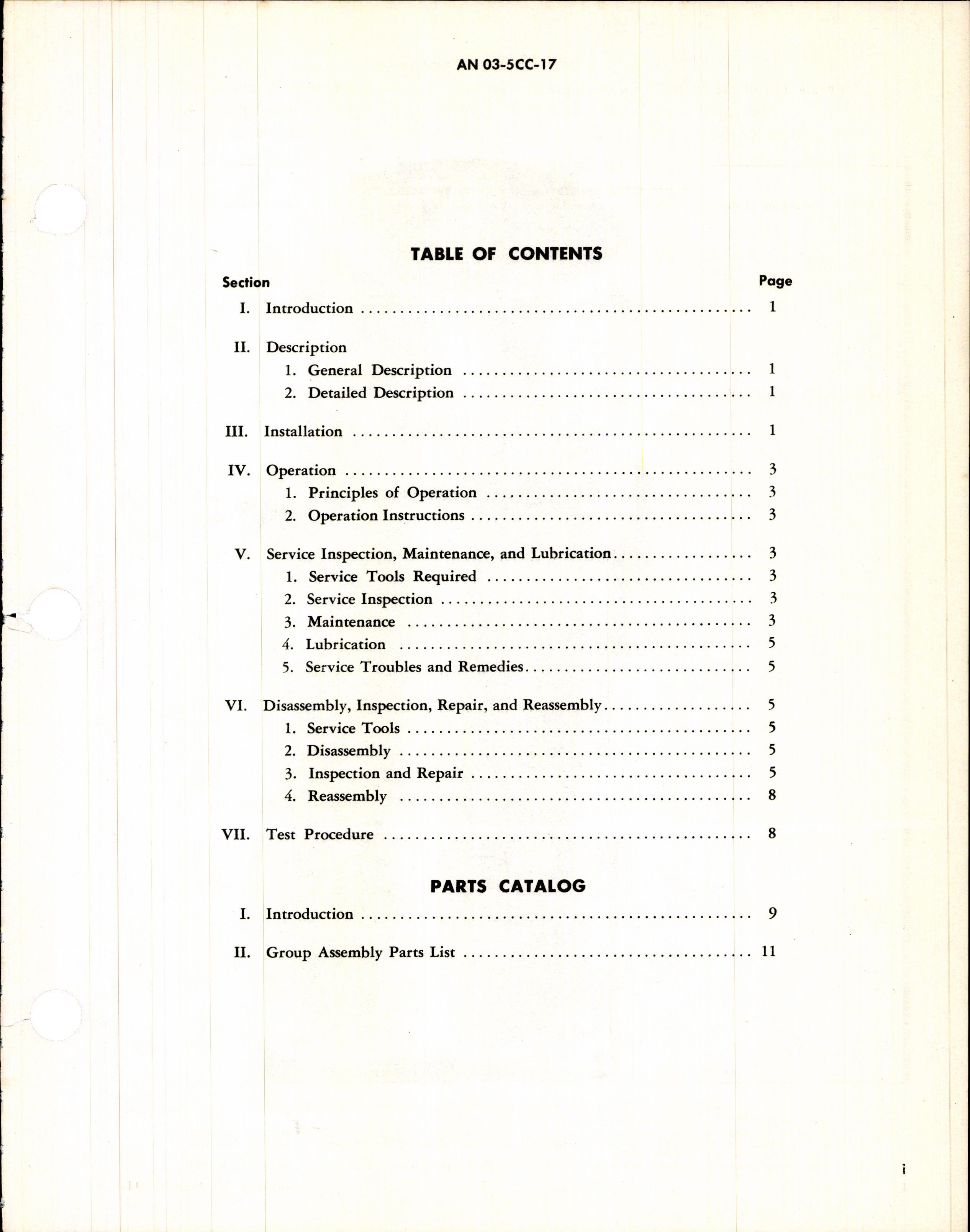 Sample page 3 from AirCorps Library document: Operation, Service, & Overhaul Instructions with Parts Catalog for SC-1 Wing Flap Motor