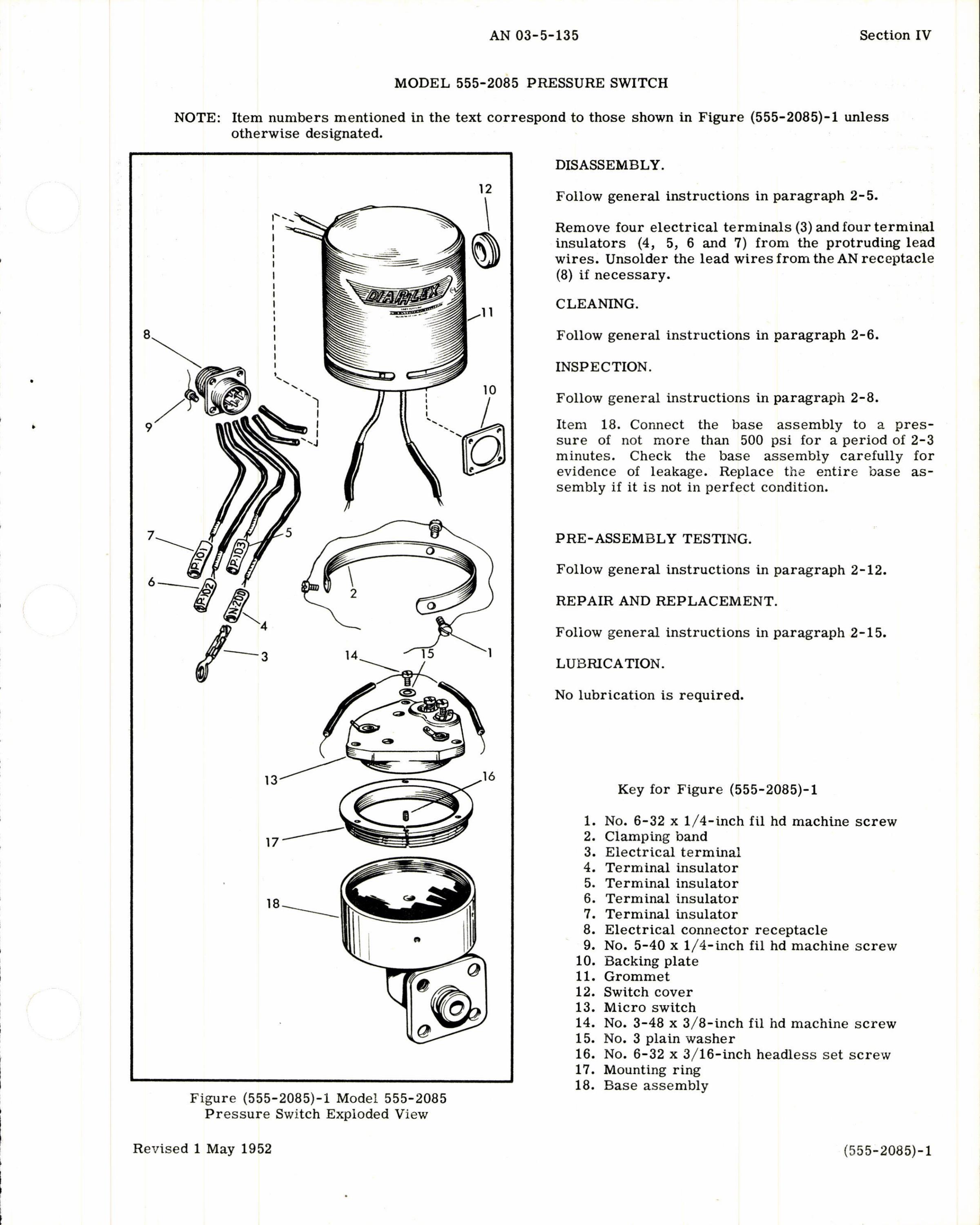Sample page 5 from AirCorps Library document: Overhaul Instructions for Cook Pressure Control Switches