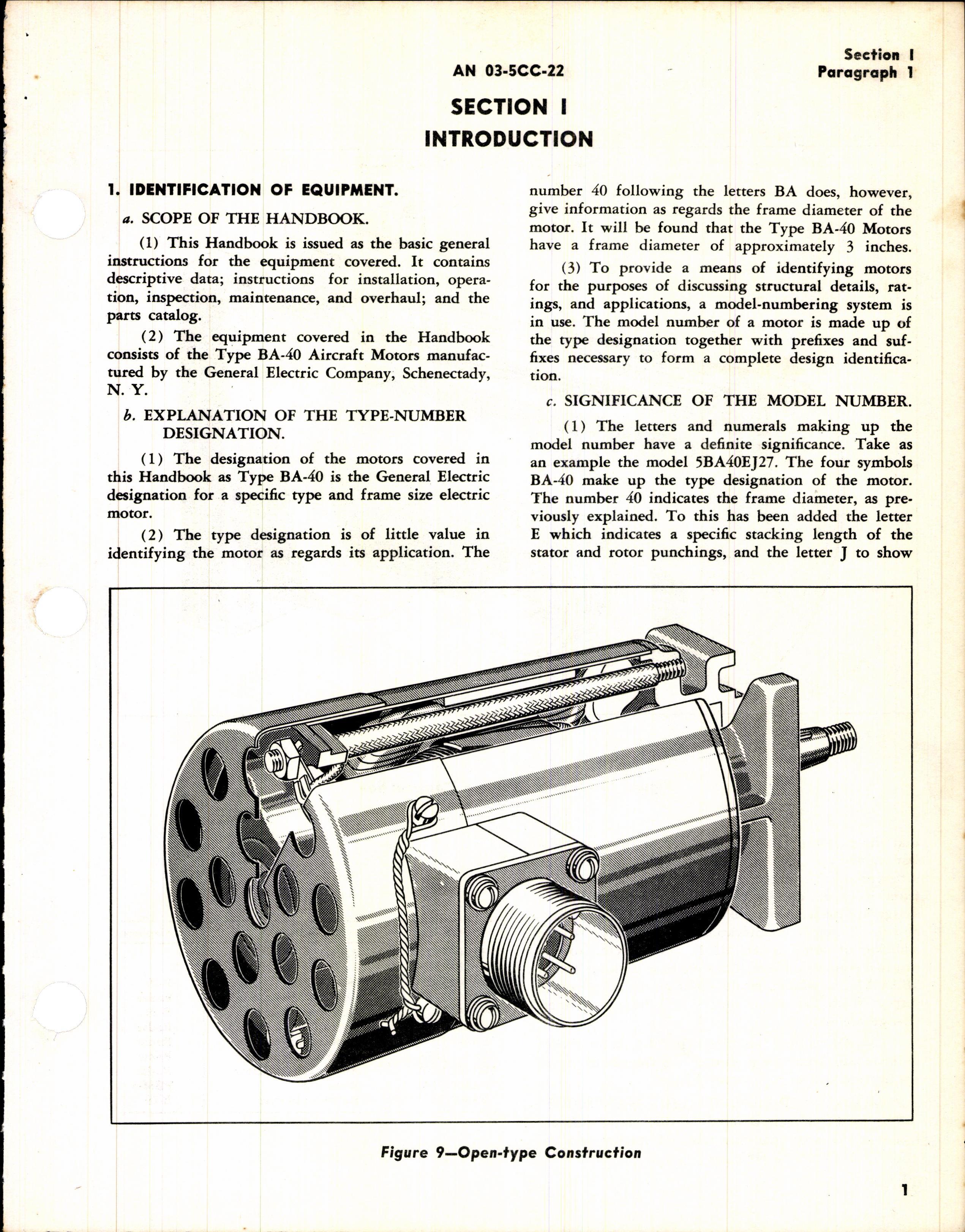 Sample page 3 from AirCorps Library document: Handbook of Instructions with Parts Catalog for Model 5BA50 Series Electric Motors