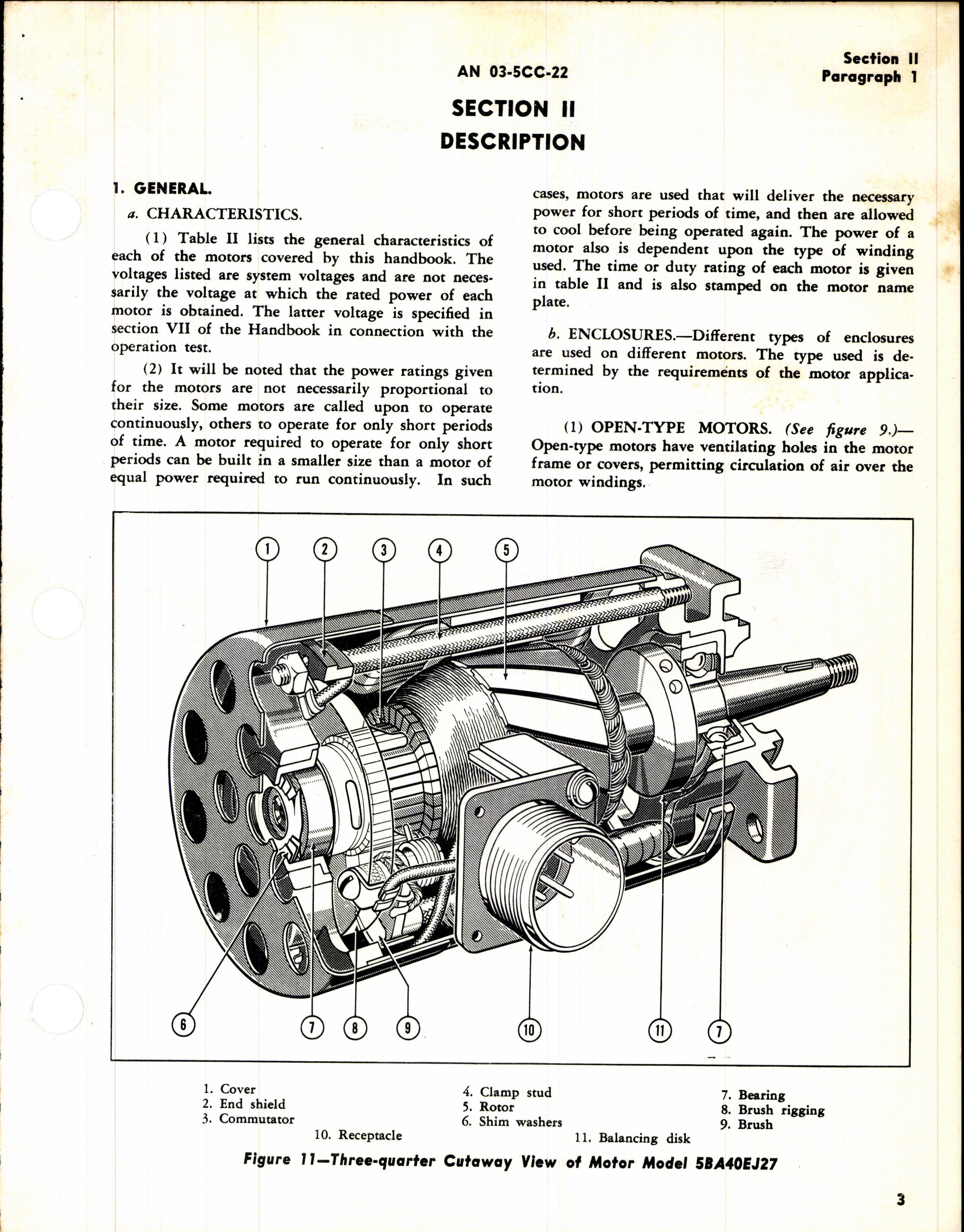 Sample page 5 from AirCorps Library document: Handbook of Instructions with Parts Catalog for Model 5BA50 Series Electric Motors