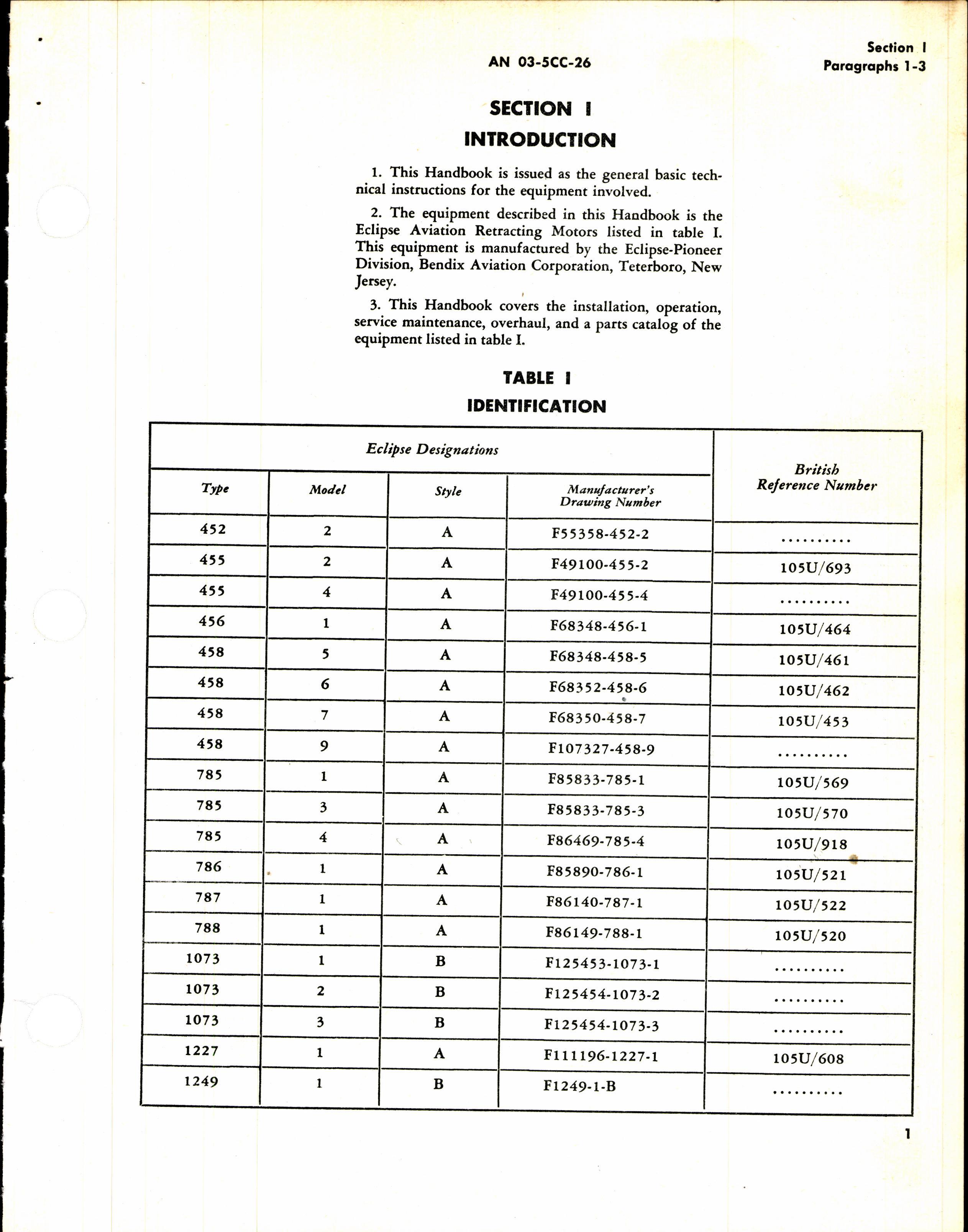 Sample page 7 from AirCorps Library document: Operation, Service, & Overhaul Instructions with Parts Catalog for Eclipse Retracting Motors