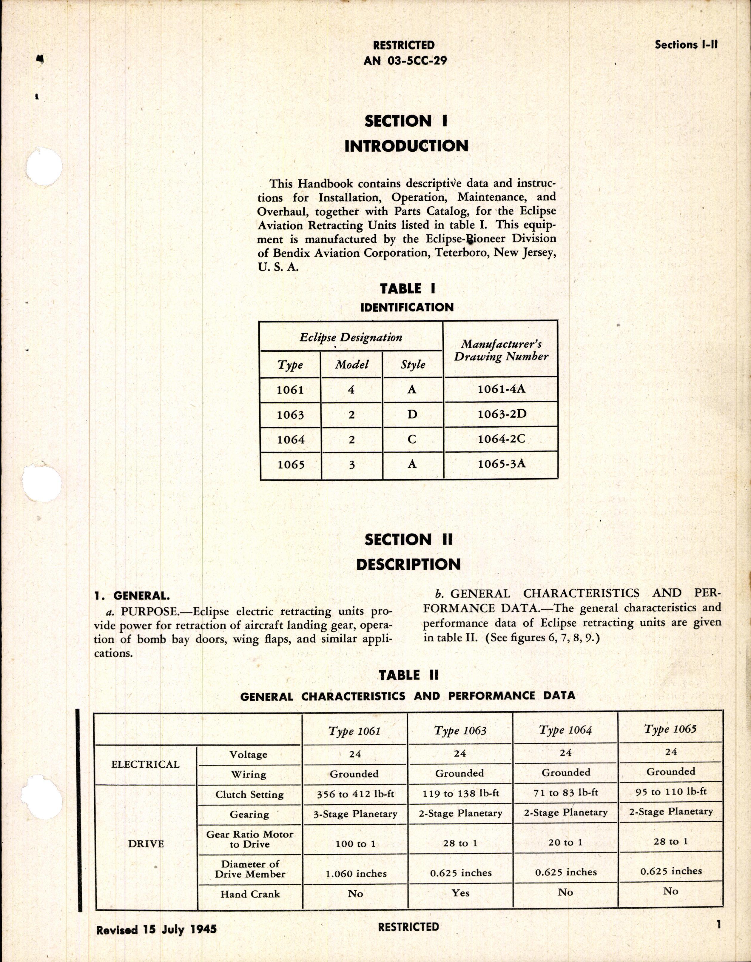 Sample page 7 from AirCorps Library document: Operation, Service, & Overhaul Instructions with Parts Catalog for Eclipse-Pioneer Retracting Motors