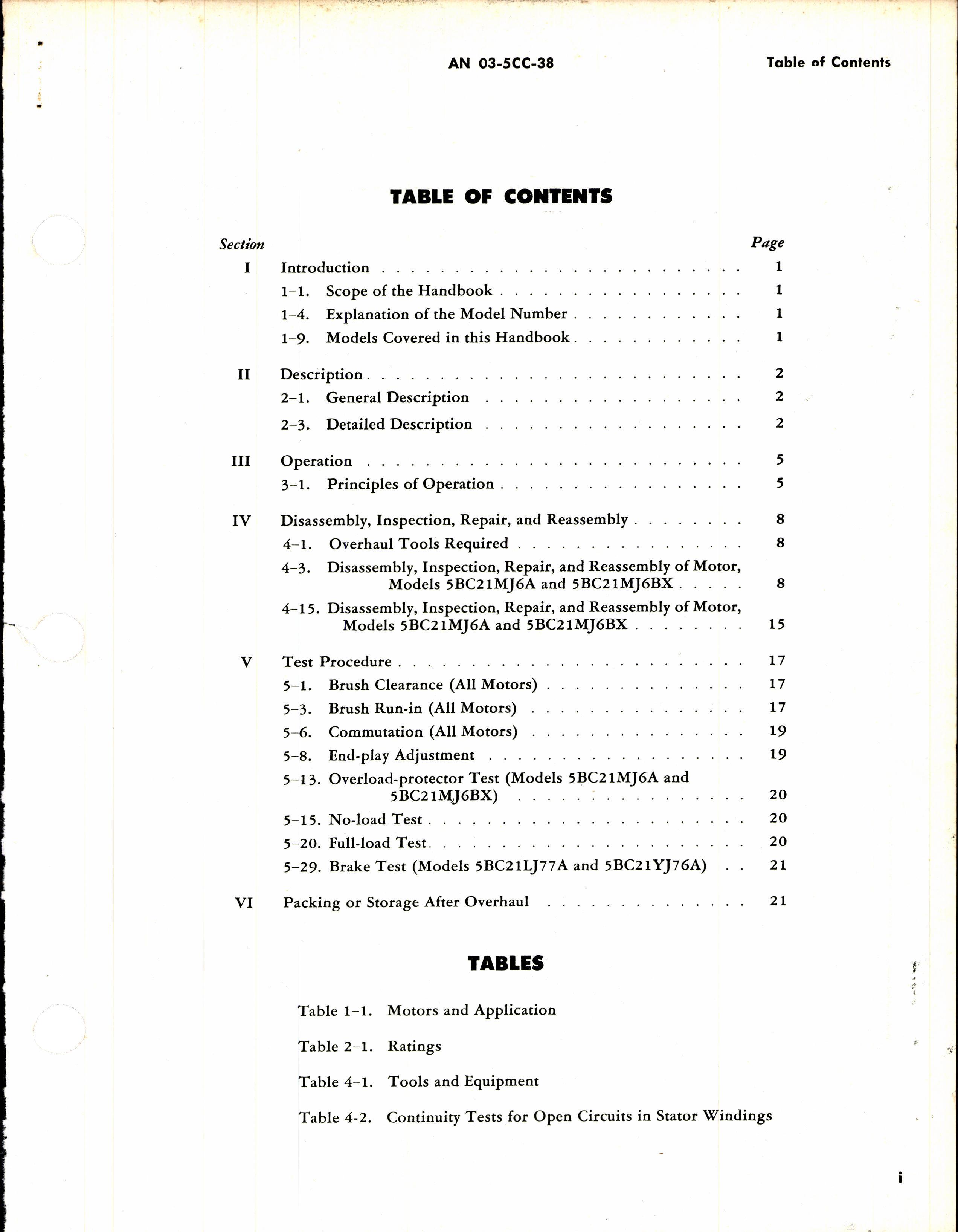 Sample page 3 from AirCorps Library document: Overhaul Instructions for General Electric Series 5BC21 Aircraft Motors