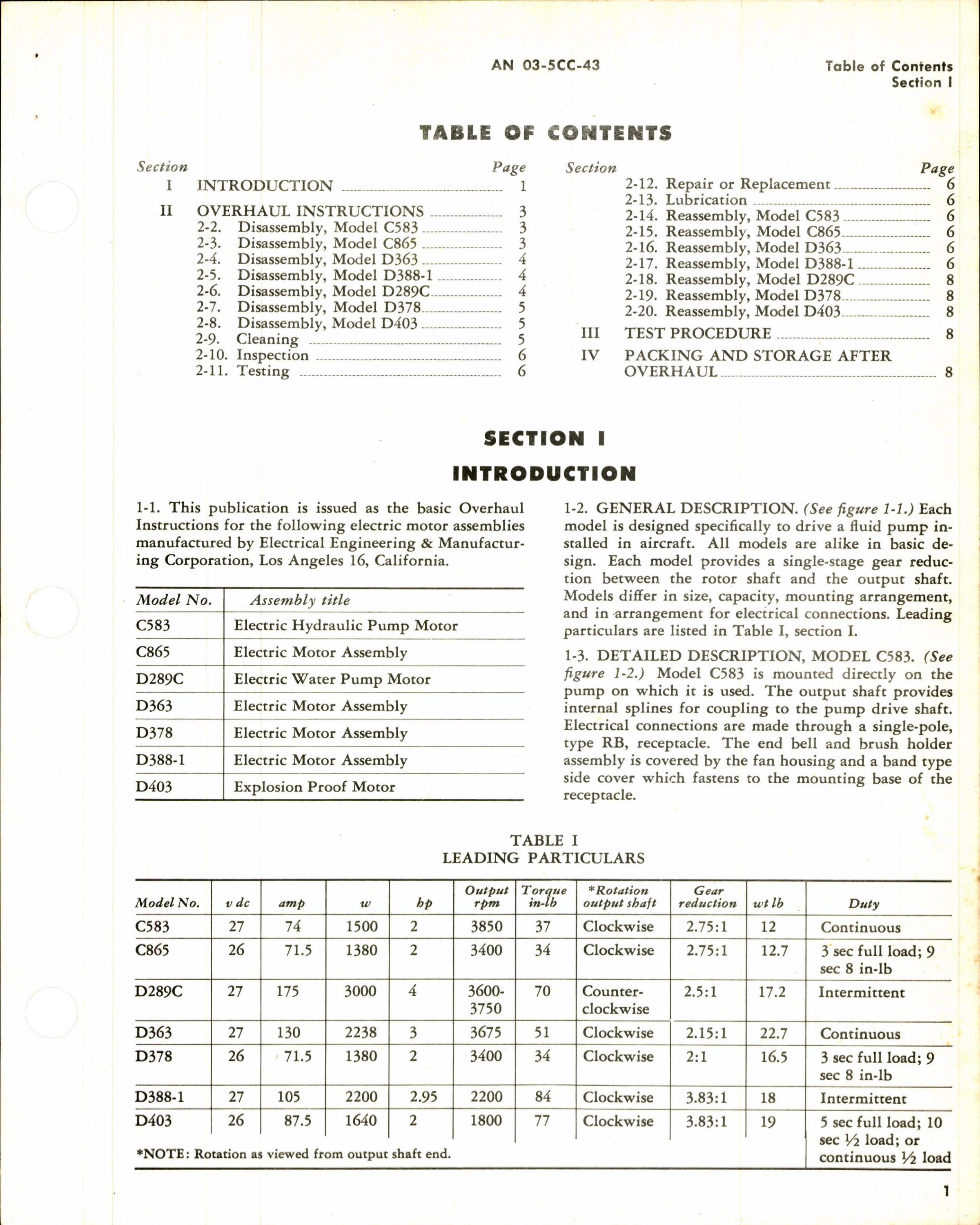 Sample page 5 from AirCorps Library document: Overhaul Instructions for Electrical Engineering Co Electric Motors