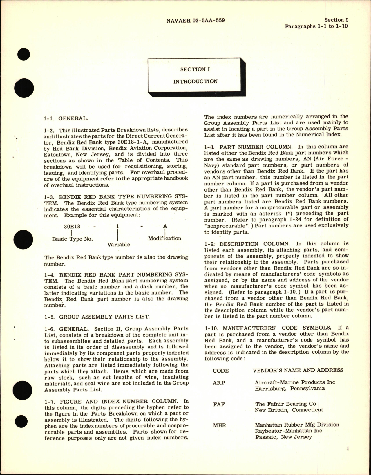 Sample page 5 from AirCorps Library document: Illustrated Parts Breakdown for Direct Current Generator Part No. 30E18-1-A 