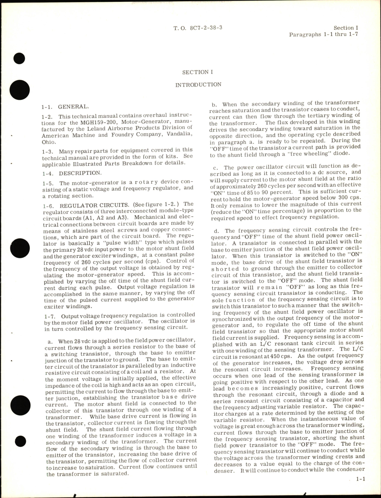 Sample page 5 from AirCorps Library document: Overhaul Manual for Motor-Generator Part Nos. MGH159-200 & MGH159-100