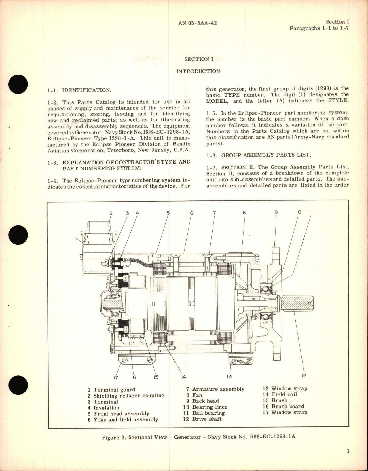 Sample page 5 from AirCorps Library document: Parts Catalog for Generator Part No.1298-1-A