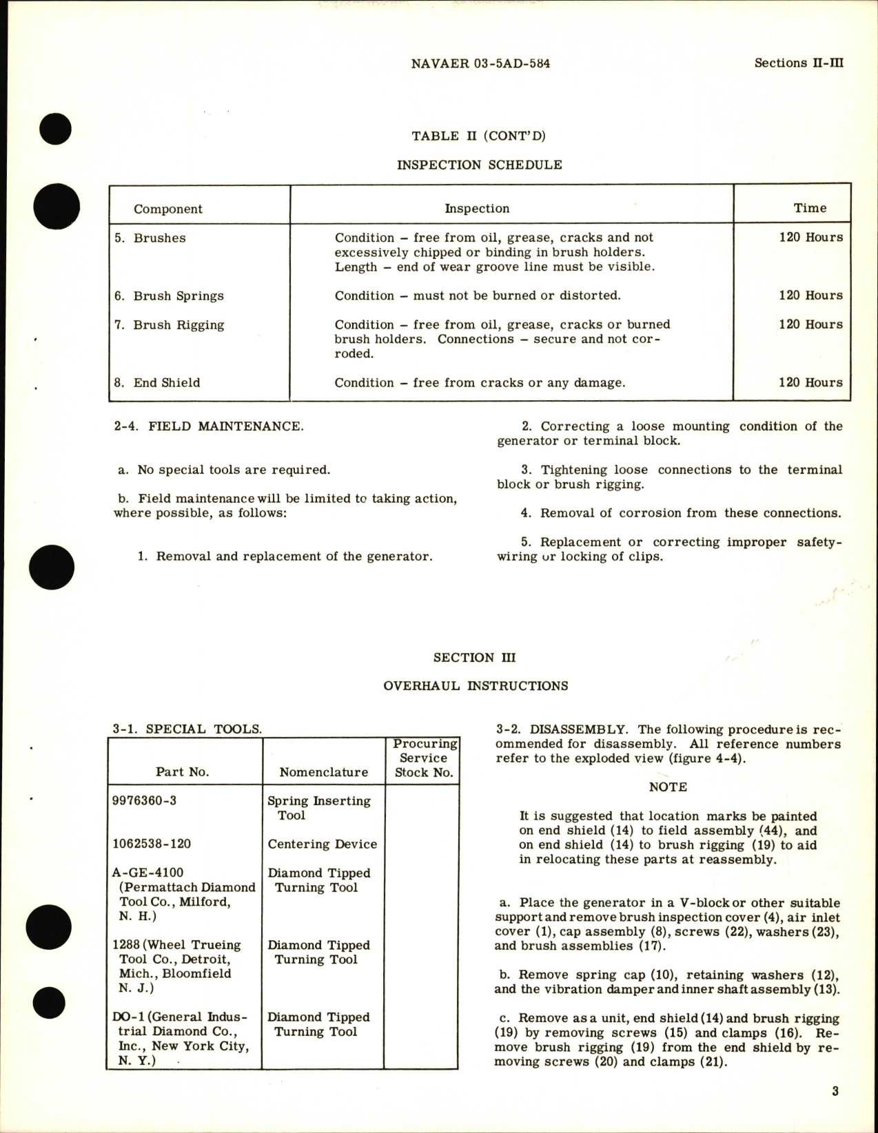 Sample page 7 from AirCorps Library document: Service and Overhaul Instructions for Aircraft DC Generator Model Nos. 2CM70D2A and 2CM70D6A