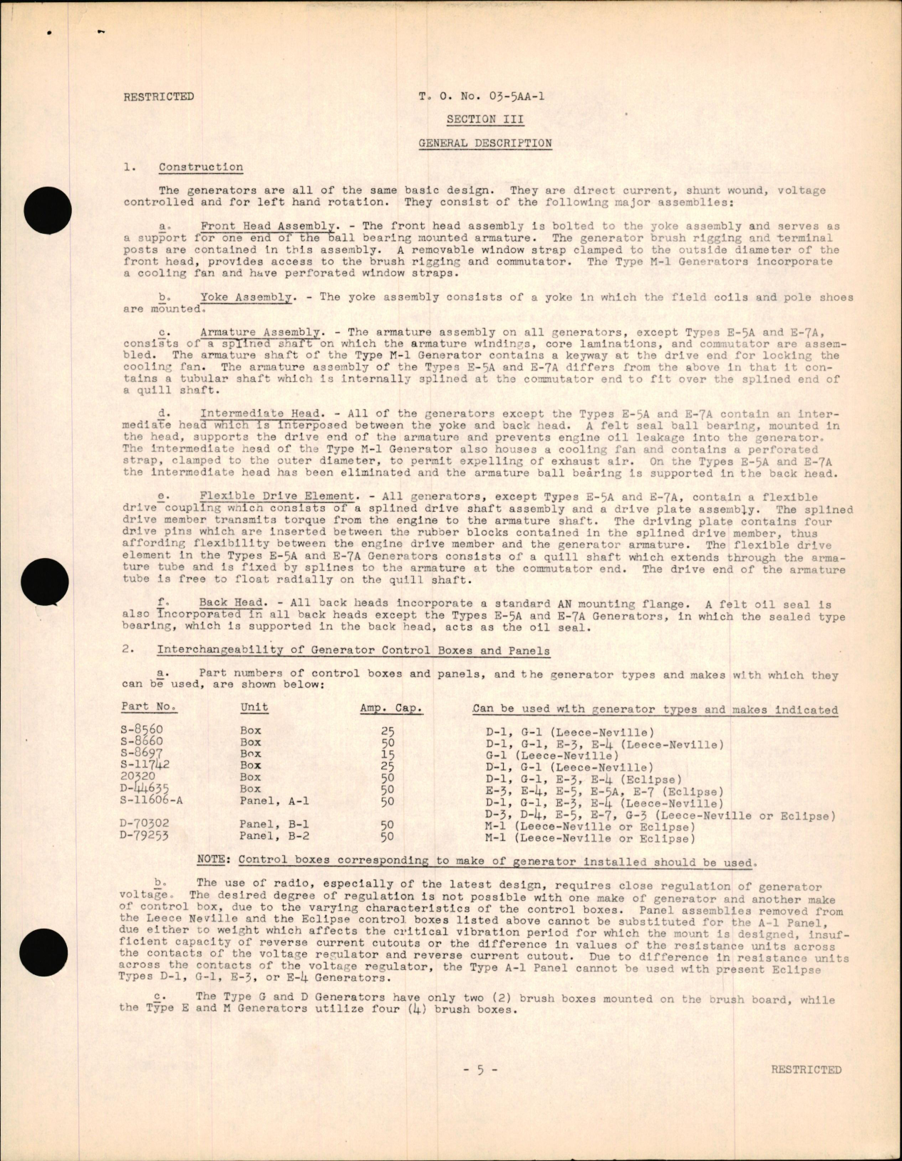 Sample page 7 from AirCorps Library document: Instructions for Aircraft Engine Generators and Control Boxes
