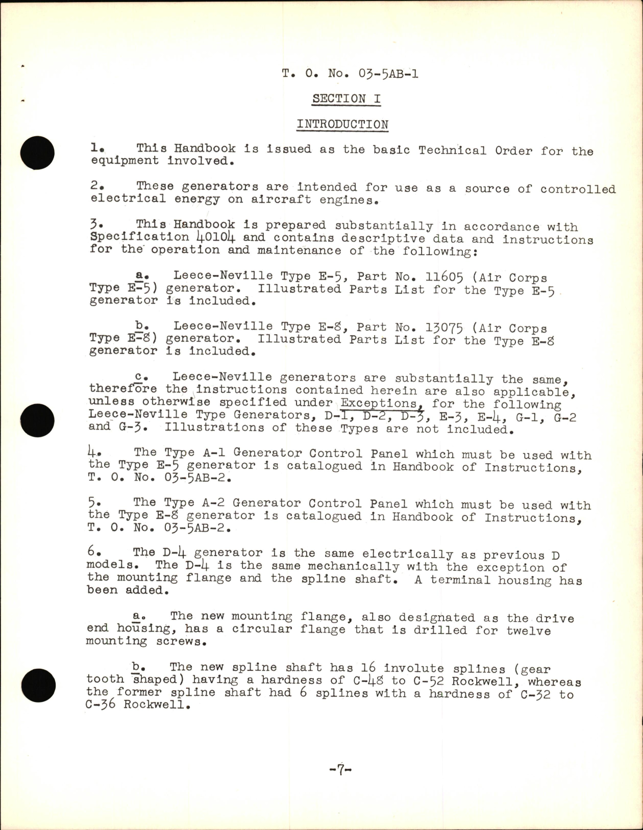 Sample page 9 from AirCorps Library document: Instructions with Parts Catalog for Aircraft Engine Generators and Control Box