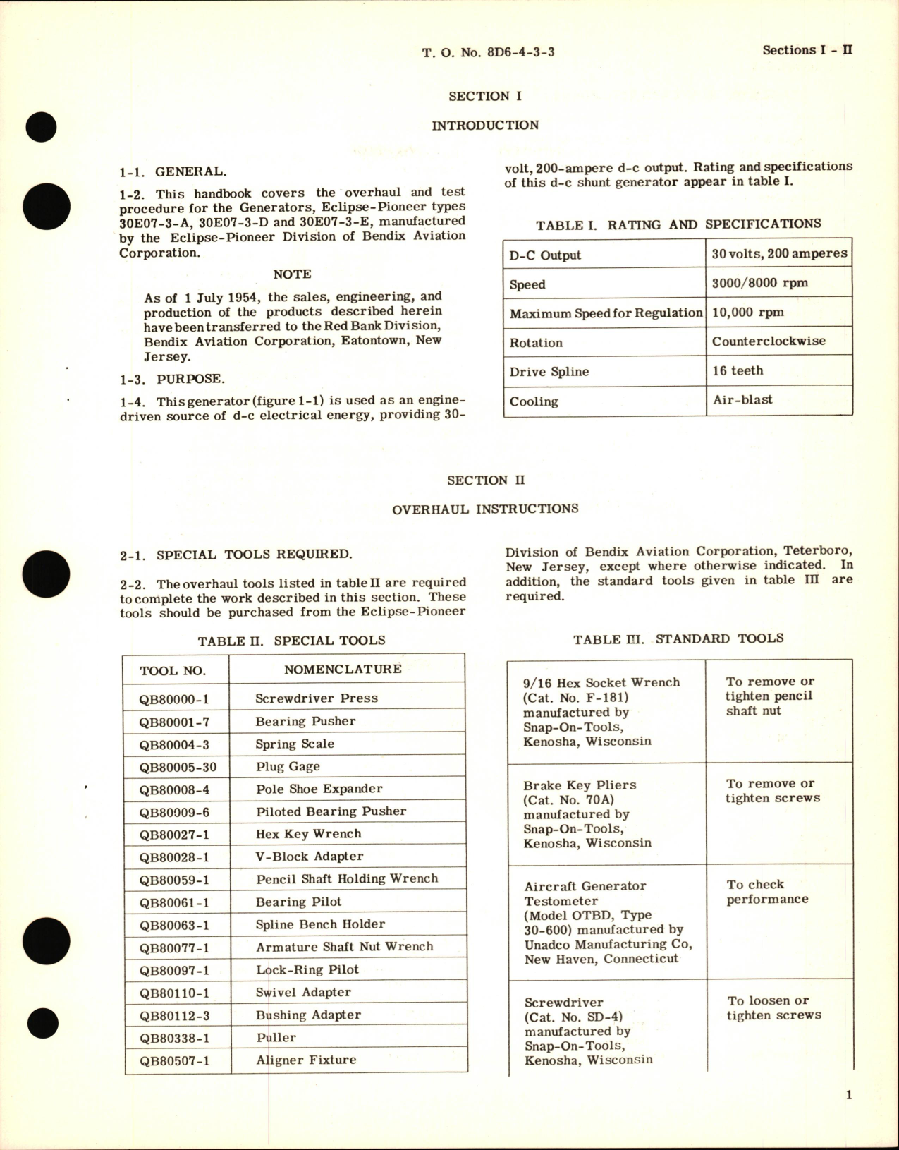 Sample page 5 from AirCorps Library document: Overhaul Instructions for Generators Types 30E07-3-A, 30E07-3-D, & 30E07-3-E