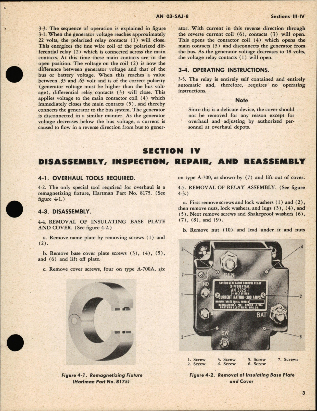 Sample page 7 from AirCorps Library document: Overhaul Instructions for Types A-700 & A-700A Generator Control Relay Switch