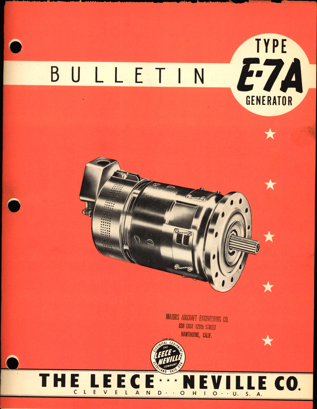 Sample page 1 from AirCorps Library document: P-N 24500, Bulletin for Type E-7A Generator