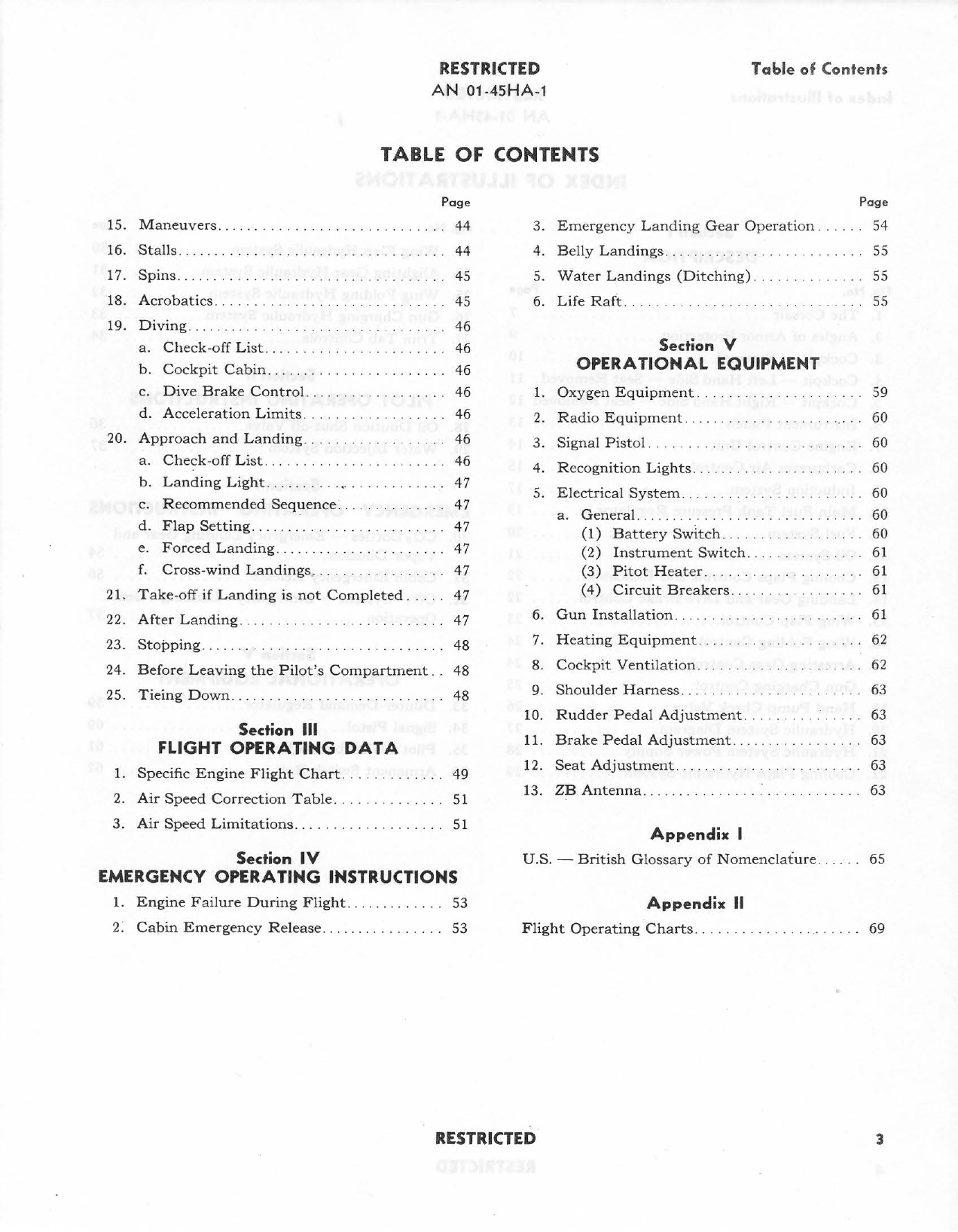 Sample page 5 from AirCorps Library document: Pilots Flight Operating Instructions for Corsair - Models F4U-1, F3A-1 and FG-1