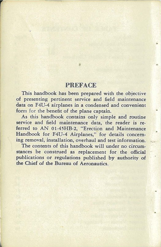 Sample page 5 from AirCorps Library document: F4U-4 Field Service Handbook