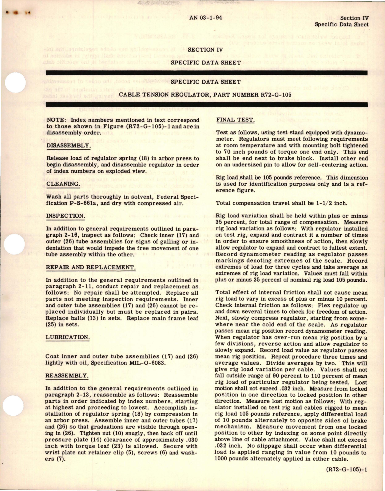 Sample page 7 from AirCorps Library document: Overhaul Instructions for Cable Tension Regulator Assemblies -  R72G-105, R72-10007-15-00, R72-10007-35-00, and R72-3019-85-00