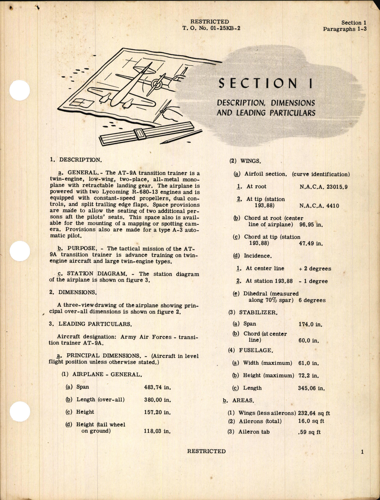 Sample page 5 from AirCorps Library document: Erection and Maintenance Instructions for AT-9A Airplane
