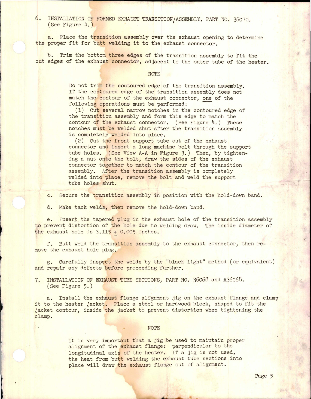 Sample page 5 from AirCorps Library document: Installation Instructions for DC-6 and DC-7 Aircraft Heater Exhaust Repair Kit - Part 33C40