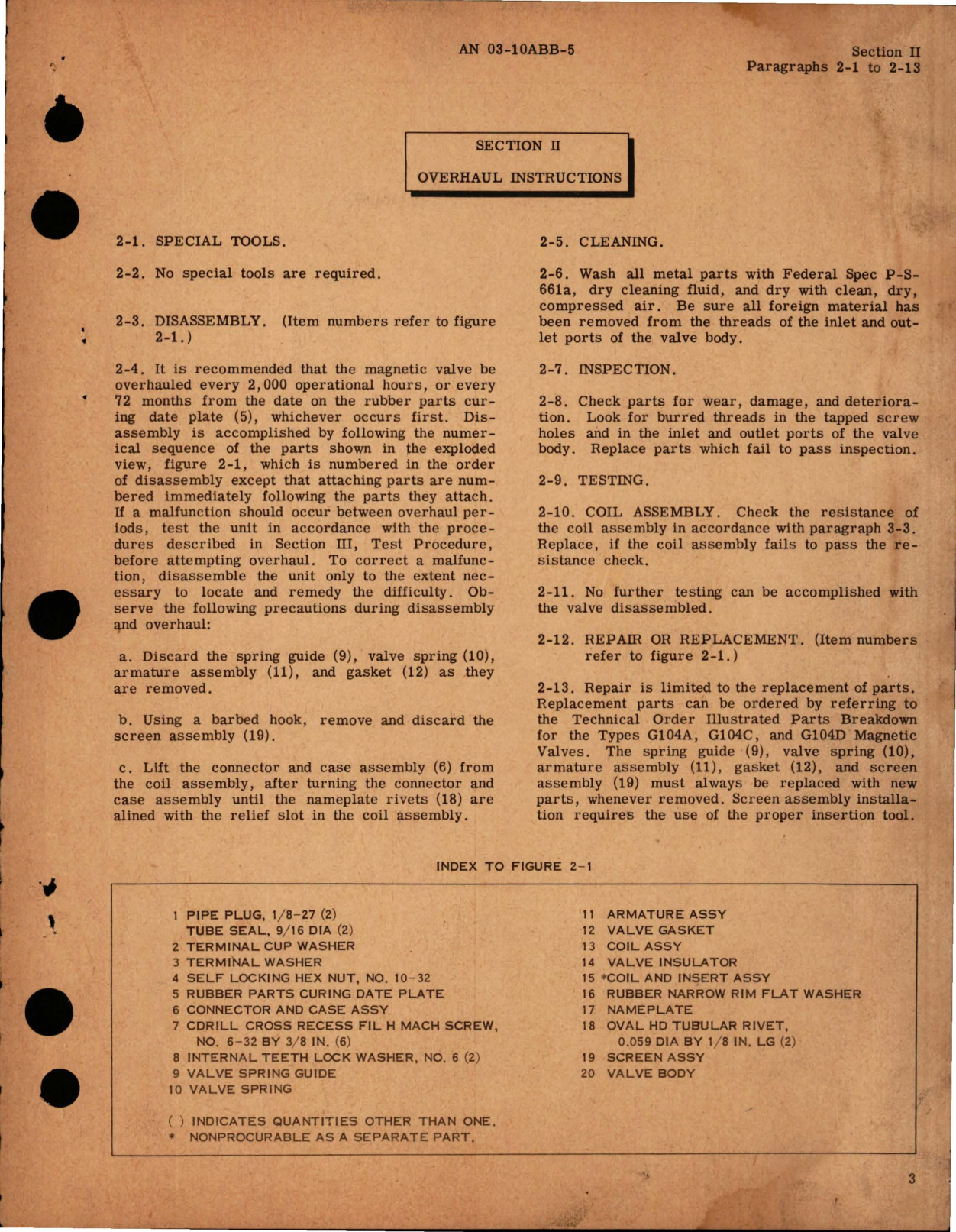 Sample page 7 from AirCorps Library document: Overhaul Instructions for Magnetic Valve - Types G104A, G104C, and G104D