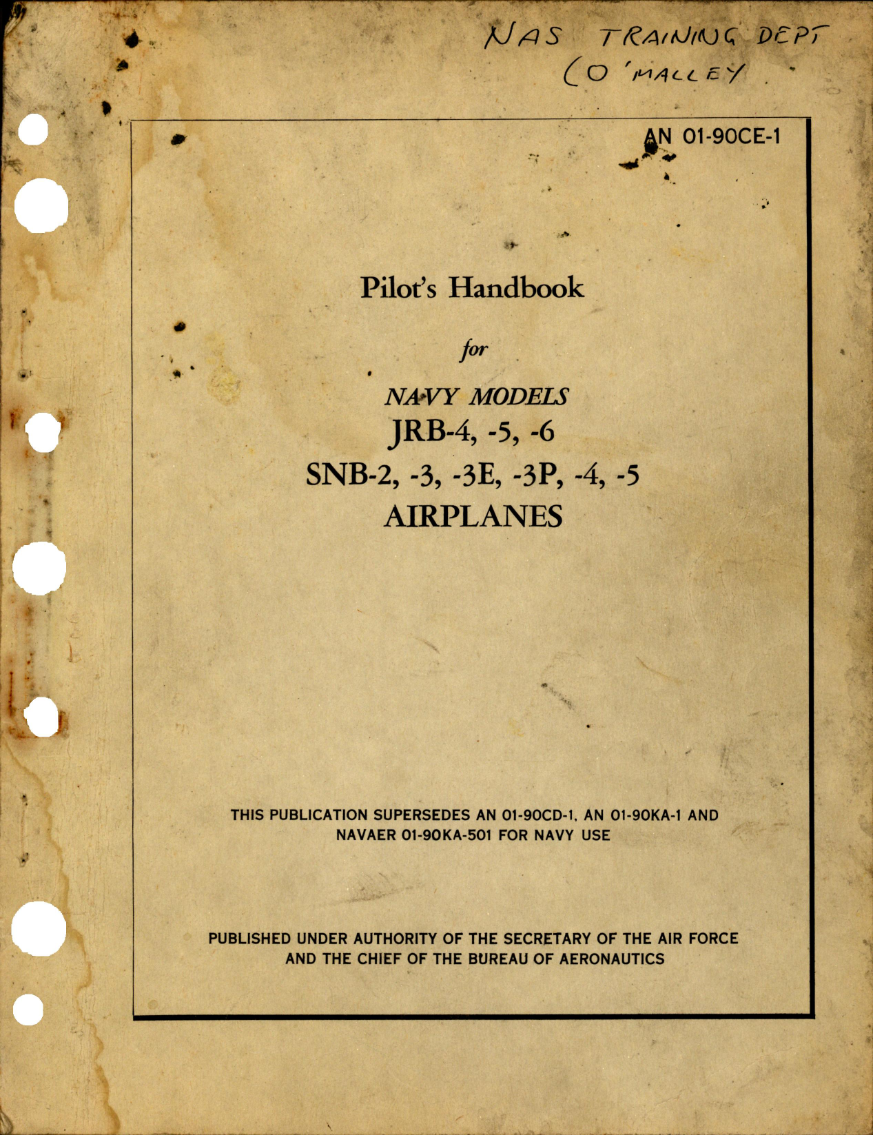 Sample page 1 from AirCorps Library document: Pilot's Handbook for JRB-4, -5, -6, SNB-2, -3, -3E, -3P, -4, and -5