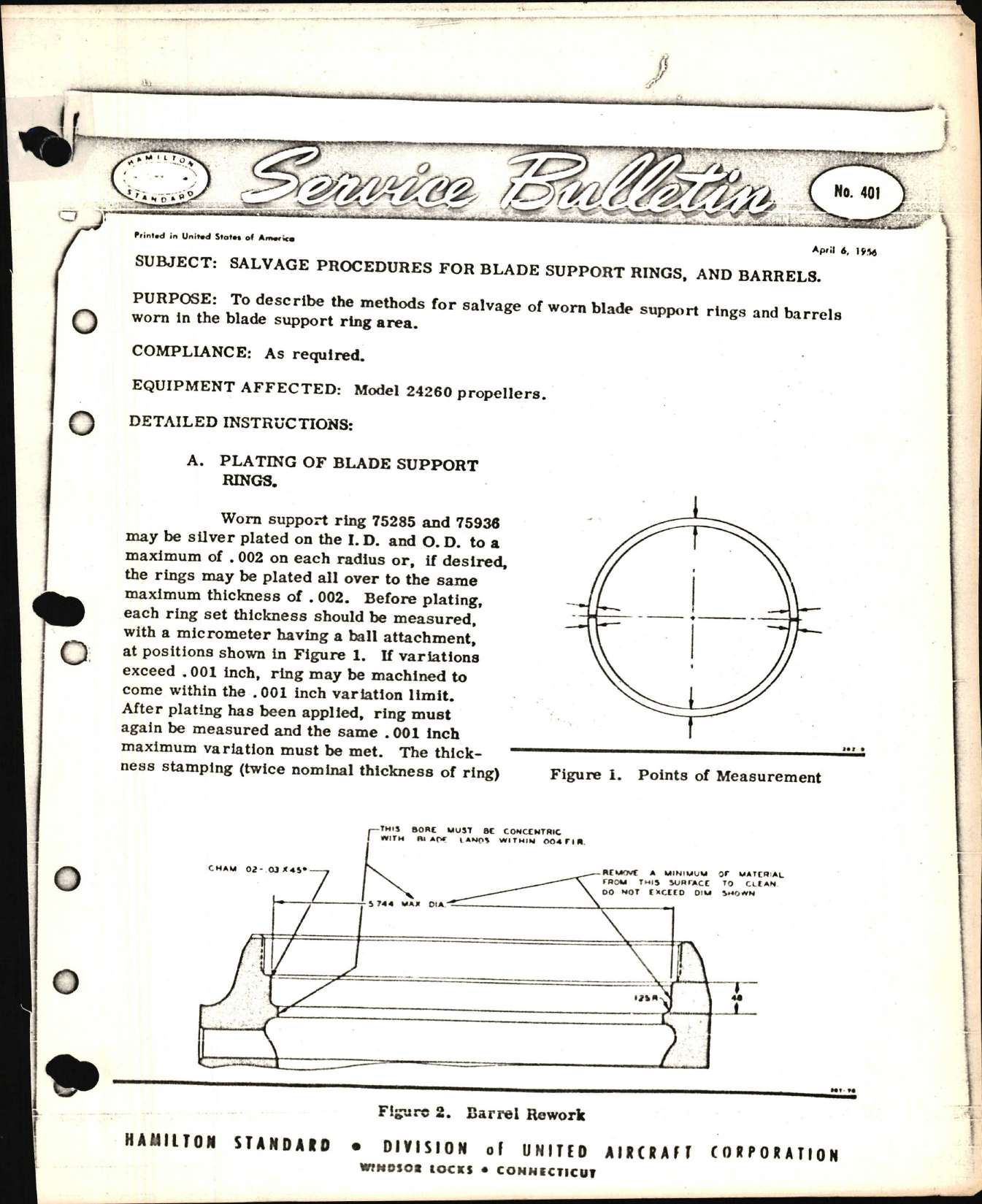 Sample page 1 from AirCorps Library document: Salvage Procedures for Blade Support Rings and Barrels