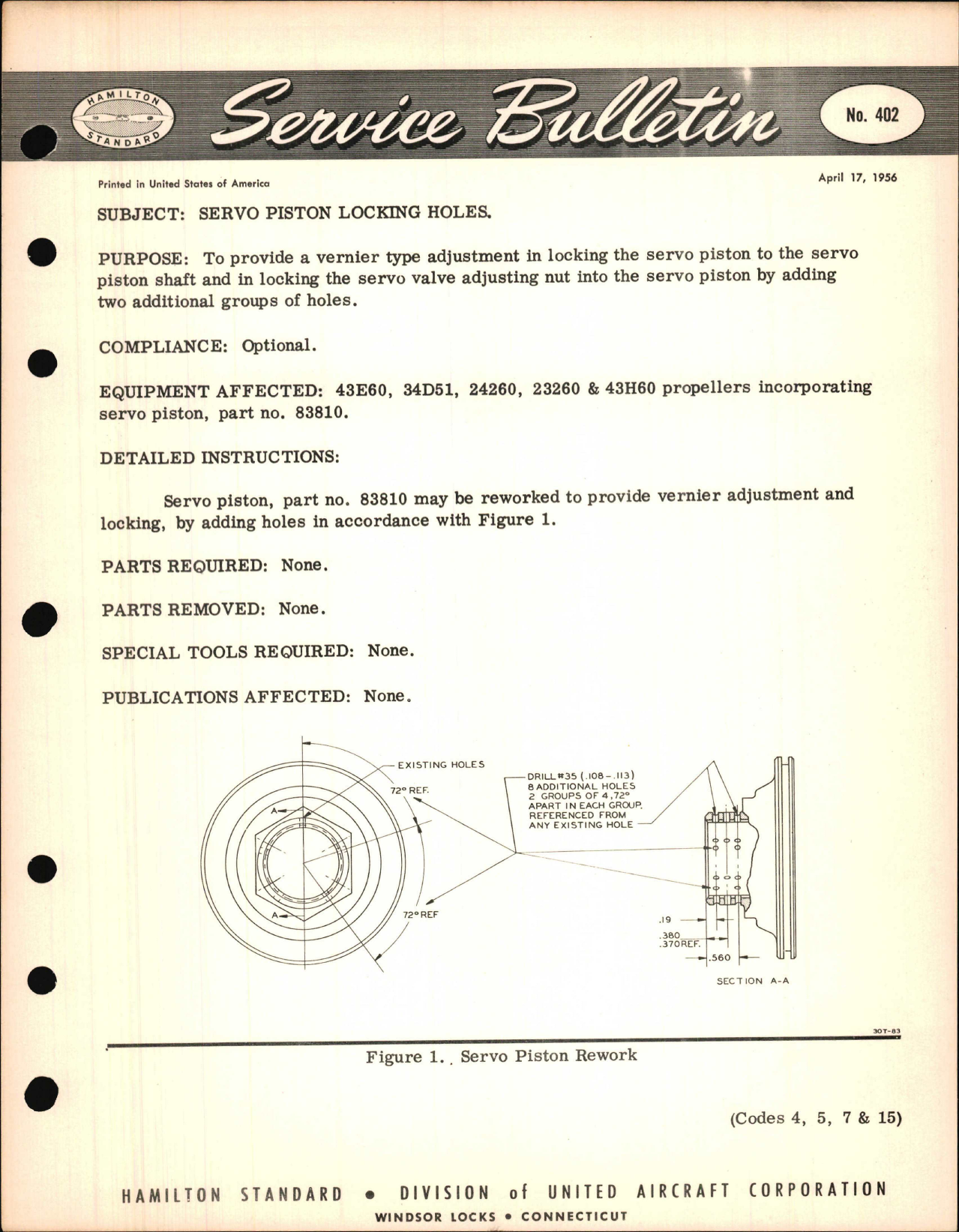 Sample page 1 from AirCorps Library document: Servo Piston Locking Holes