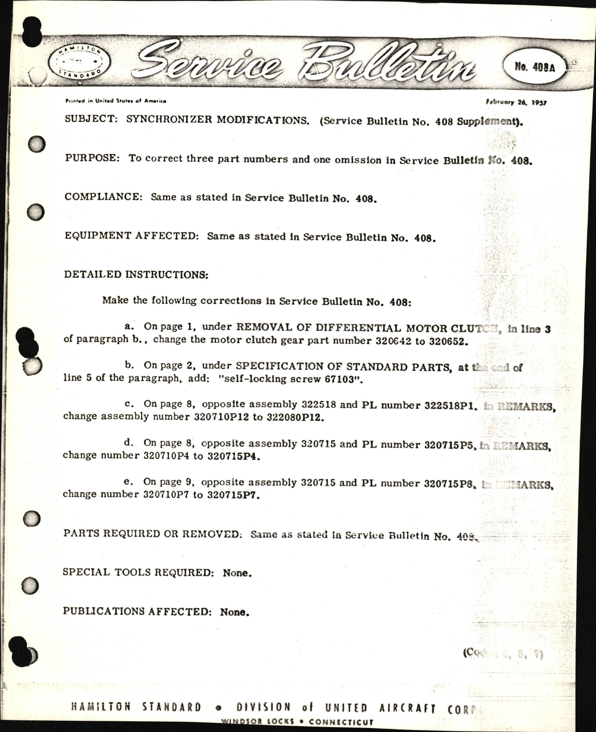 Sample page 1 from AirCorps Library document: Synchronizer Modifications