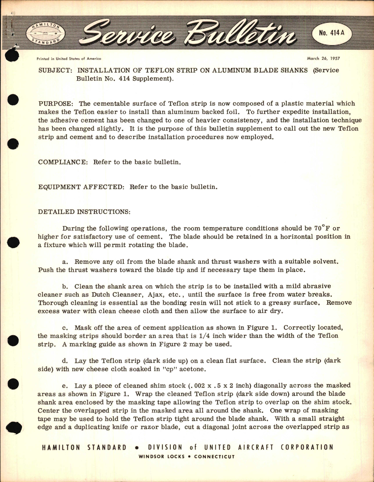 Sample page 1 from AirCorps Library document: Installation of Teflon Foil on Aluminum Blade Shanks
