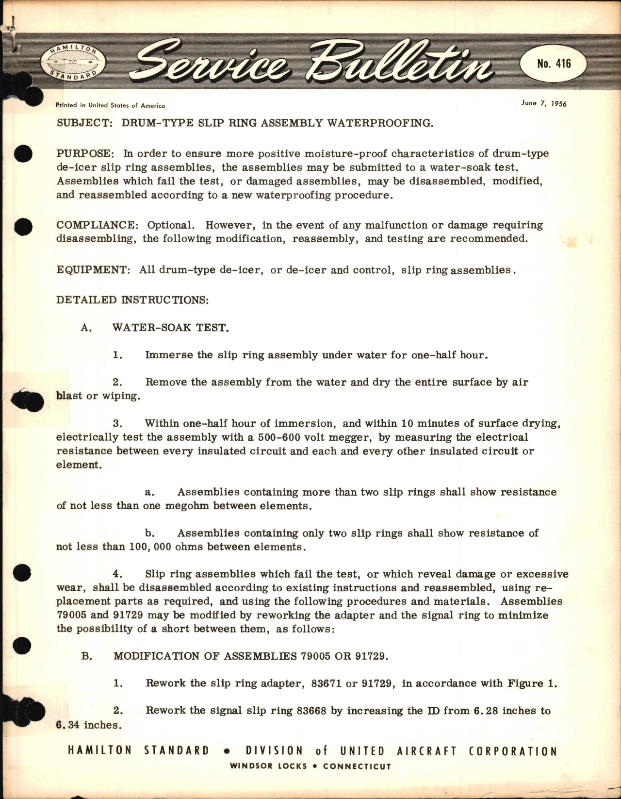 Sample page 1 from AirCorps Library document: Drum-Type Slip Ring Assembly Waterproofing