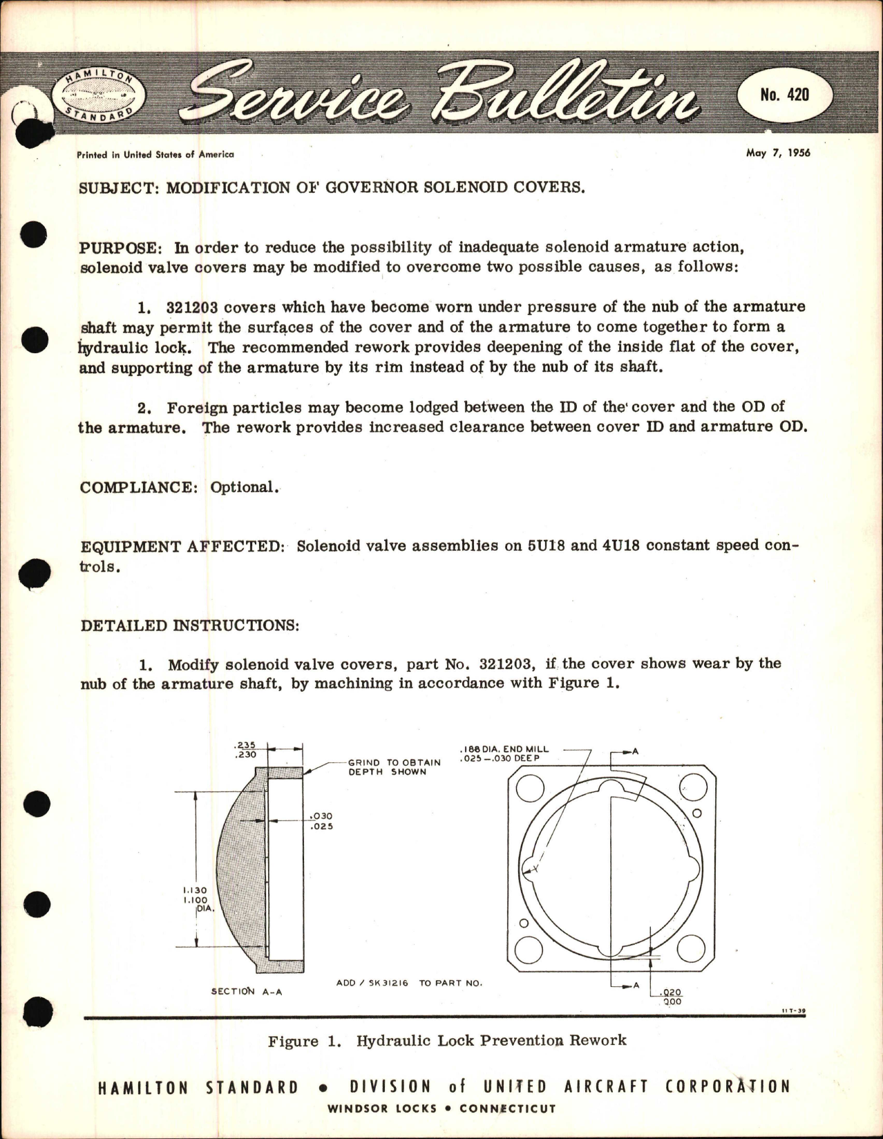 Sample page 1 from AirCorps Library document: Modification of Governor Solenoid Covers
