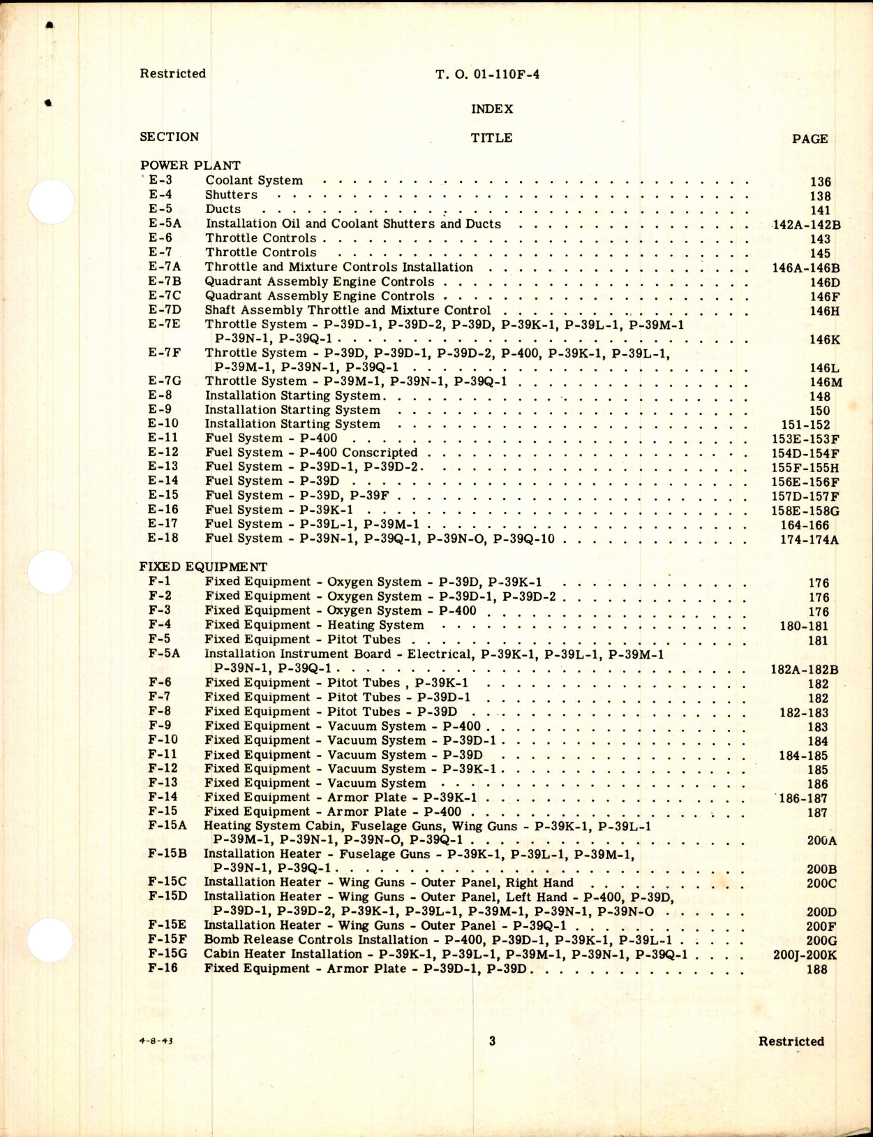 Sample page 5 from AirCorps Library document: Parts Catalog for the P-39