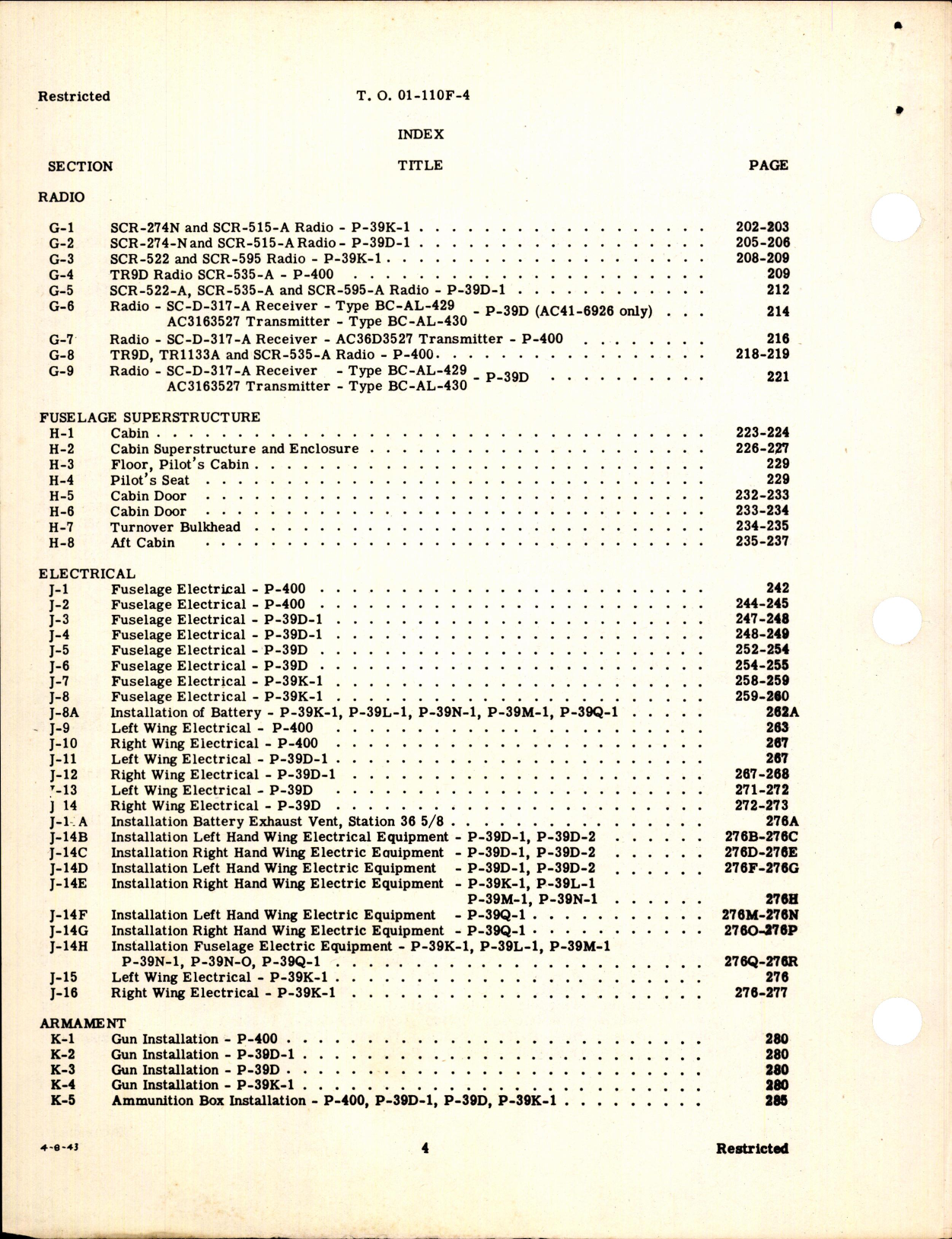 Sample page 6 from AirCorps Library document: Parts Catalog for the P-39