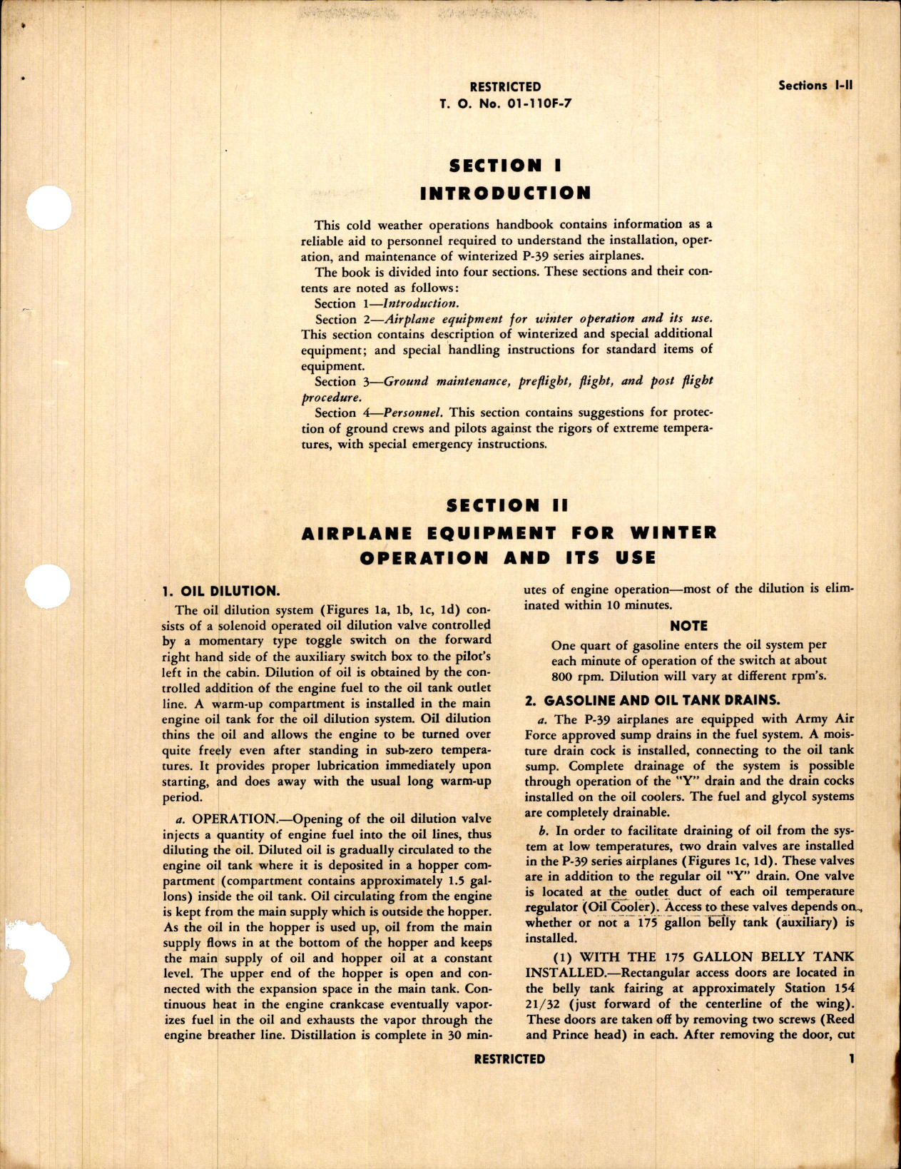 Sample page 5 from AirCorps Library document: Handbook of Instructions for Winterized P-39 Series Airplanes