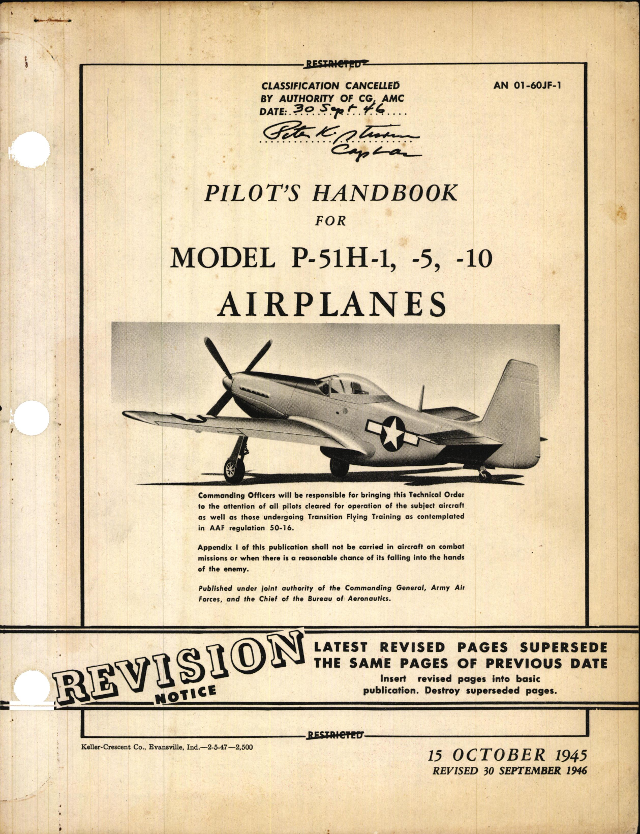 Sample page 1 from AirCorps Library document: Pilot's Handbook for P-51H-1, -5, and -10