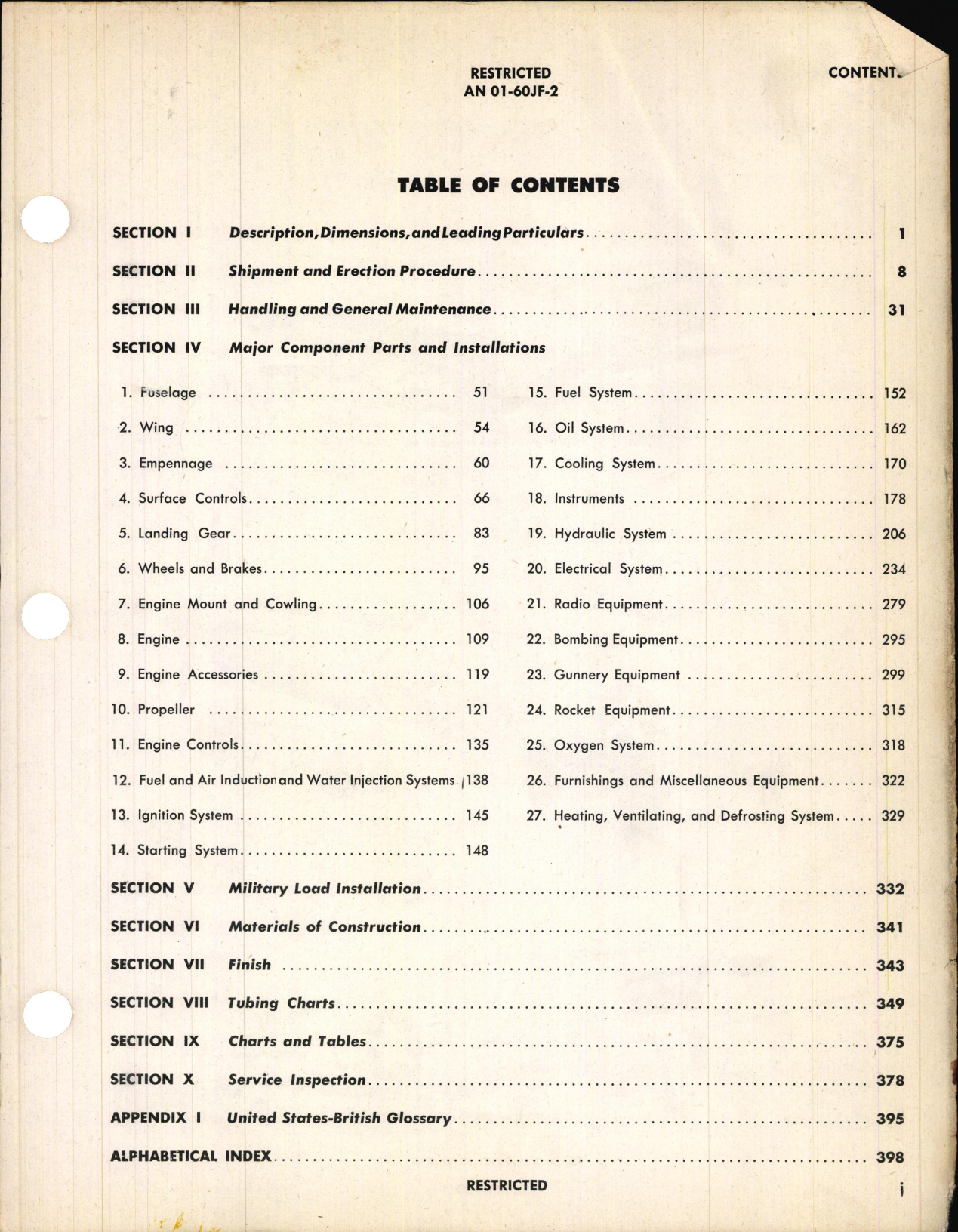 Sample page 5 from AirCorps Library document: Erection and Maintenance Instructions for P-51H-1, -5, and -10