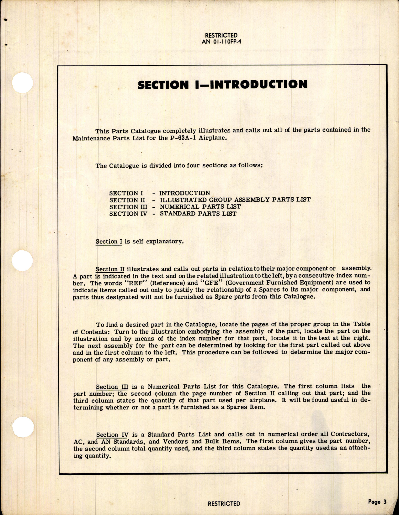 Sample page 5 from AirCorps Library document: Parts Catalog for the P-63A-1 