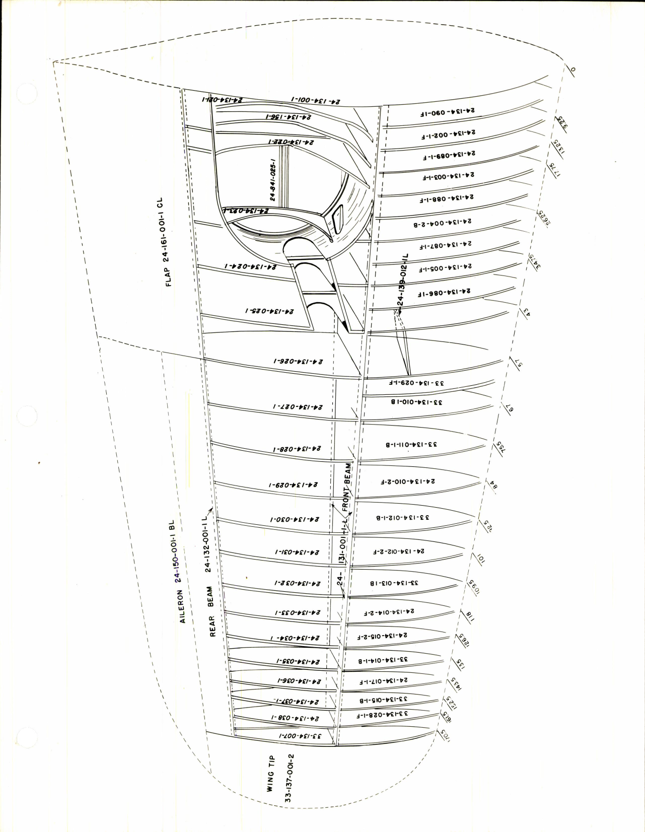 Sample page 5 from AirCorps Library document: Line Drawings of P-63 Wing
