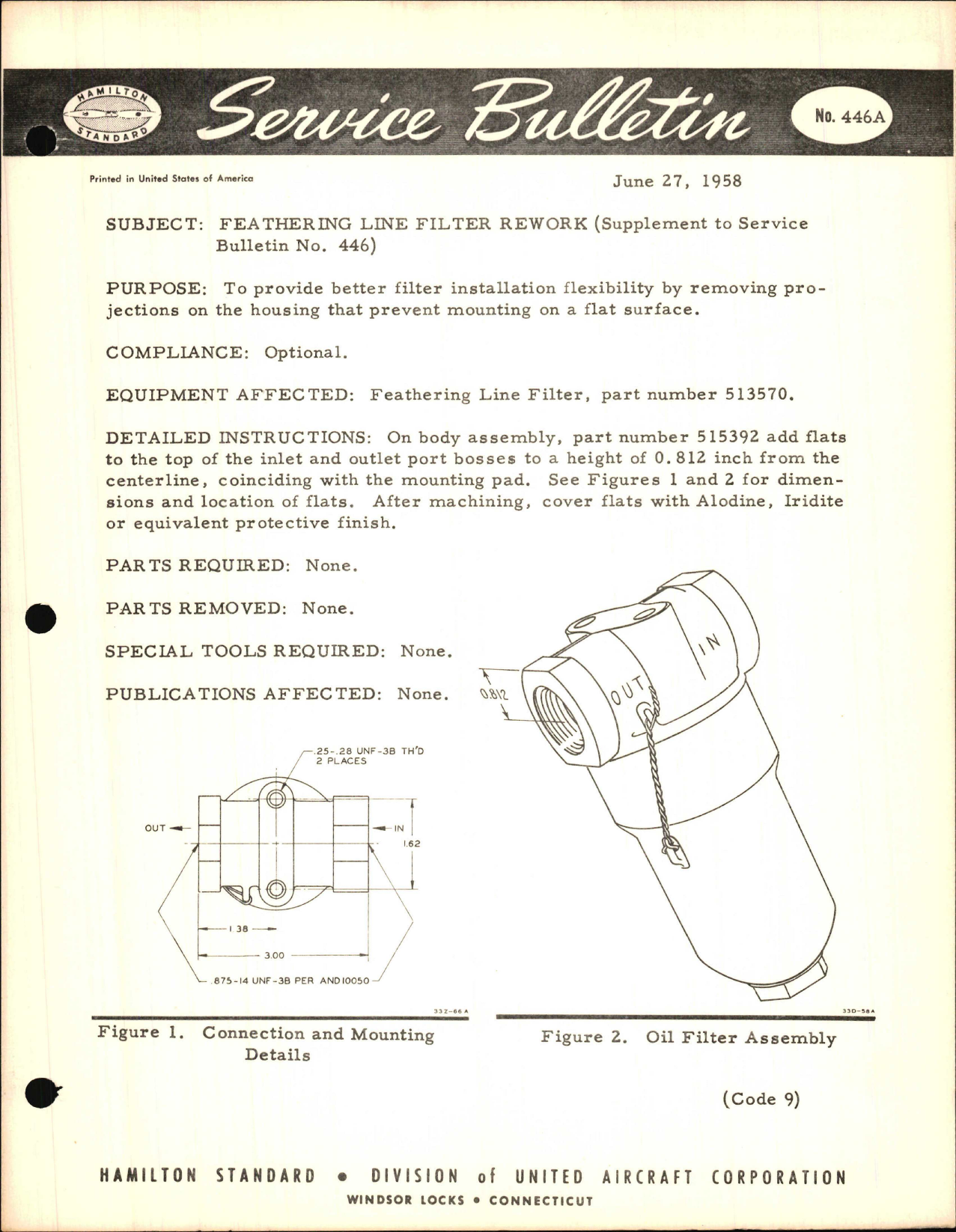 Sample page 1 from AirCorps Library document: Feathering Line Filter Rework 