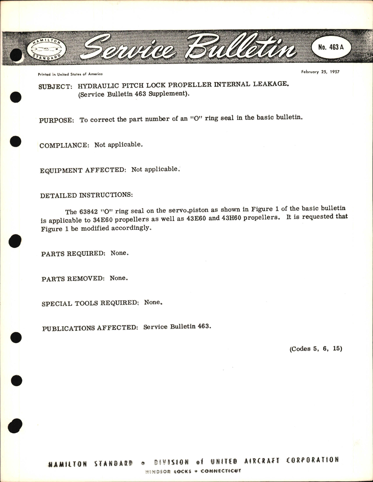 Sample page 1 from AirCorps Library document: Hydraulic Pitch Lock Propeller Internal Leakage