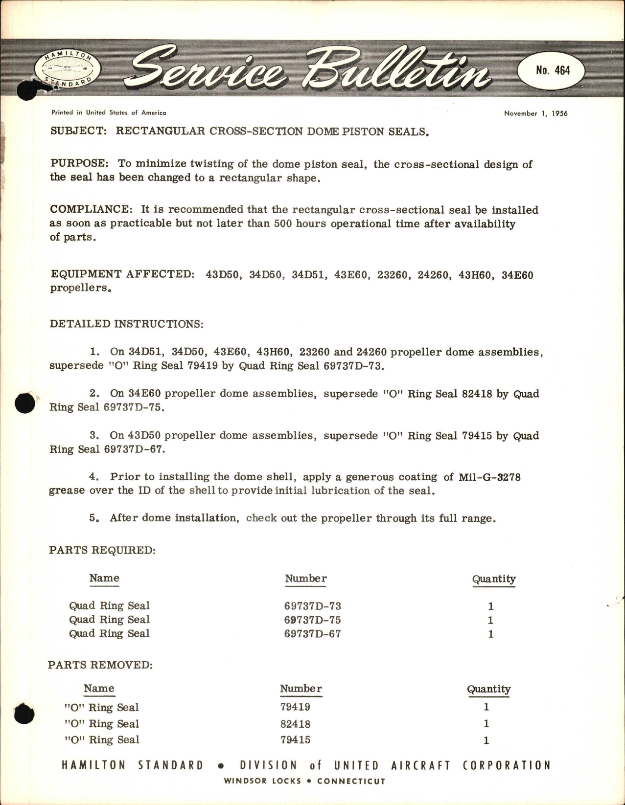 Sample page 1 from AirCorps Library document: Rectangular Cross-Section Dome Piston Seals
