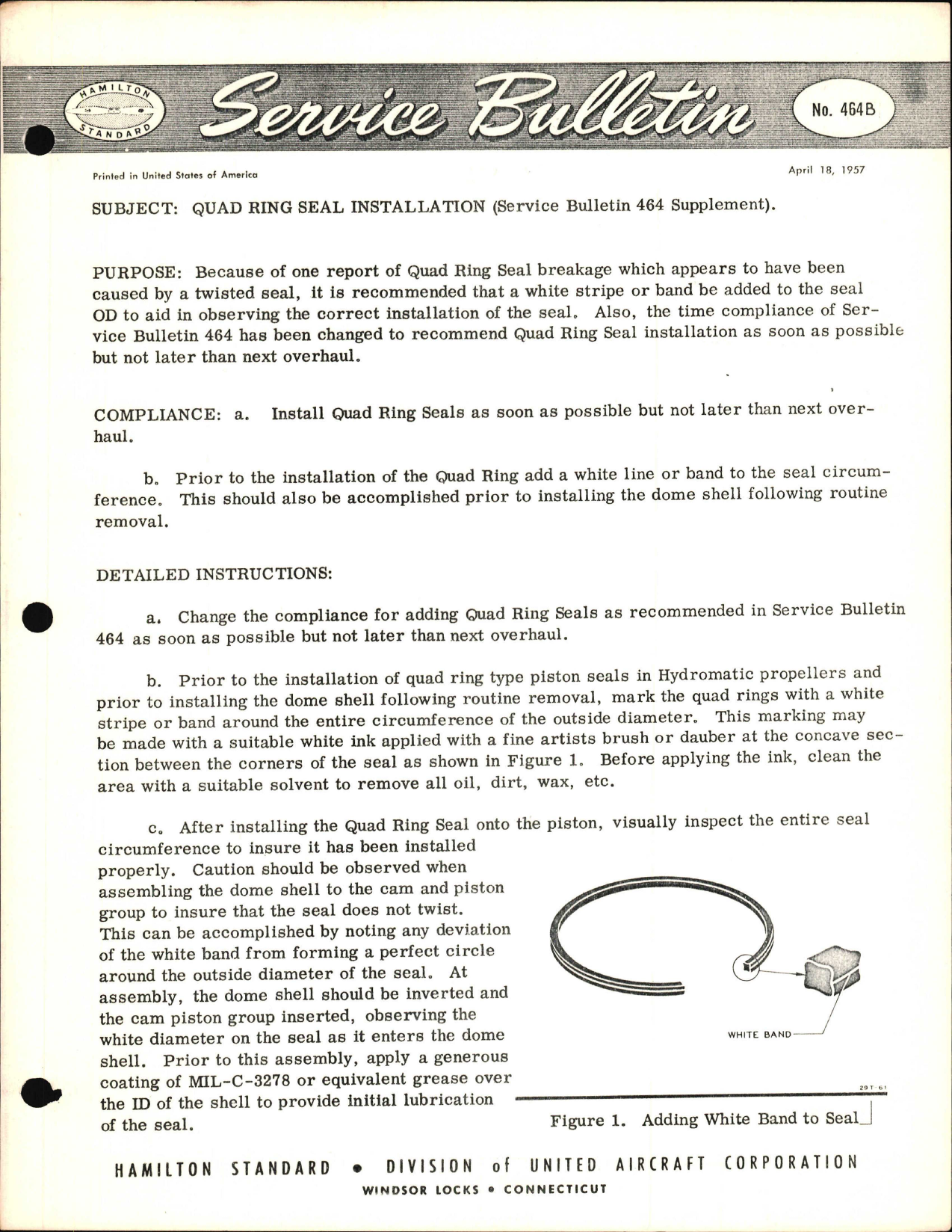 Sample page 1 from AirCorps Library document: Quad Ring Seal Installation