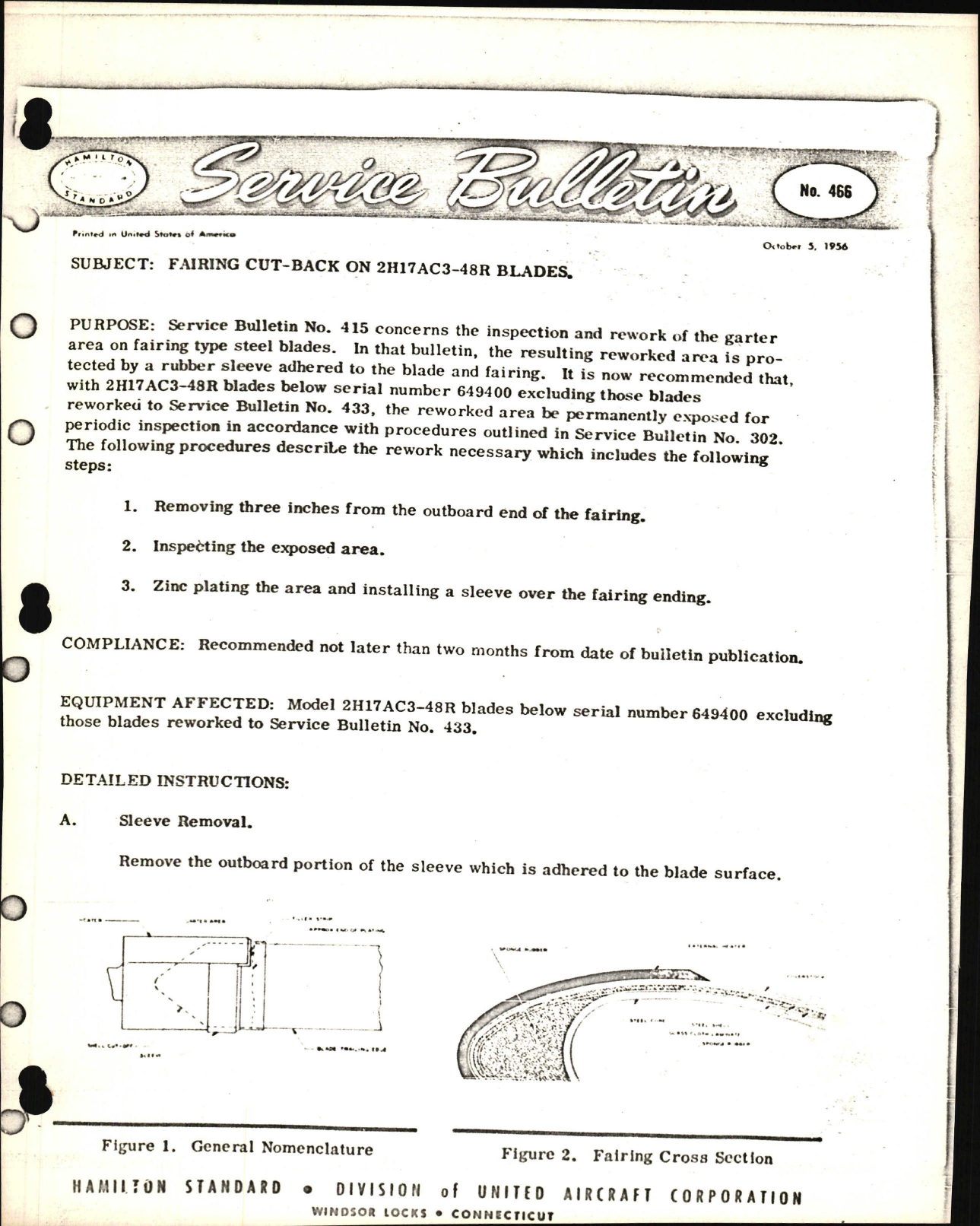 Sample page 1 from AirCorps Library document: Fairing Cut-Back on 2H17AC3-48R Blades