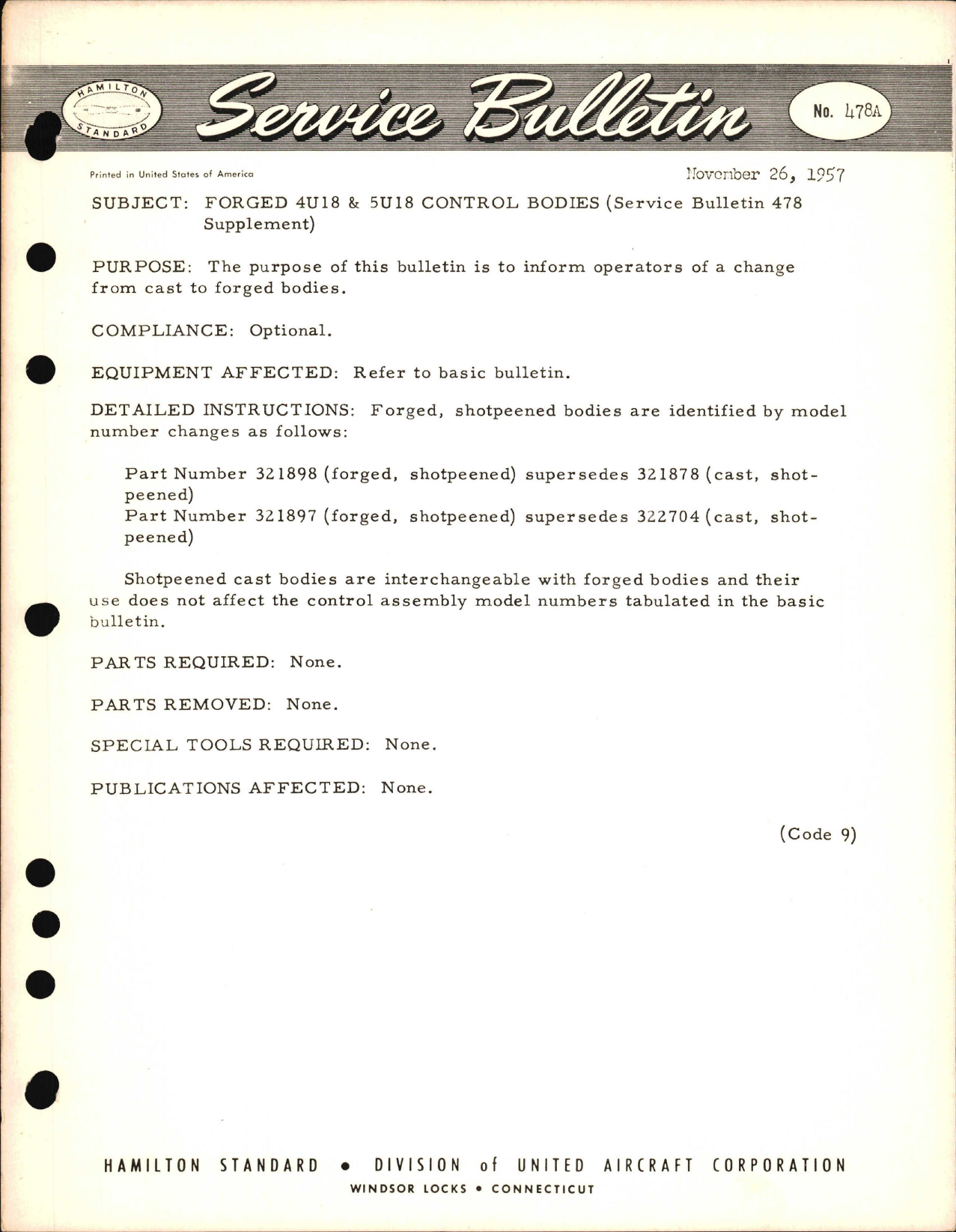 Sample page 1 from AirCorps Library document: Forged 4U18 & 5U18 Control Bodies