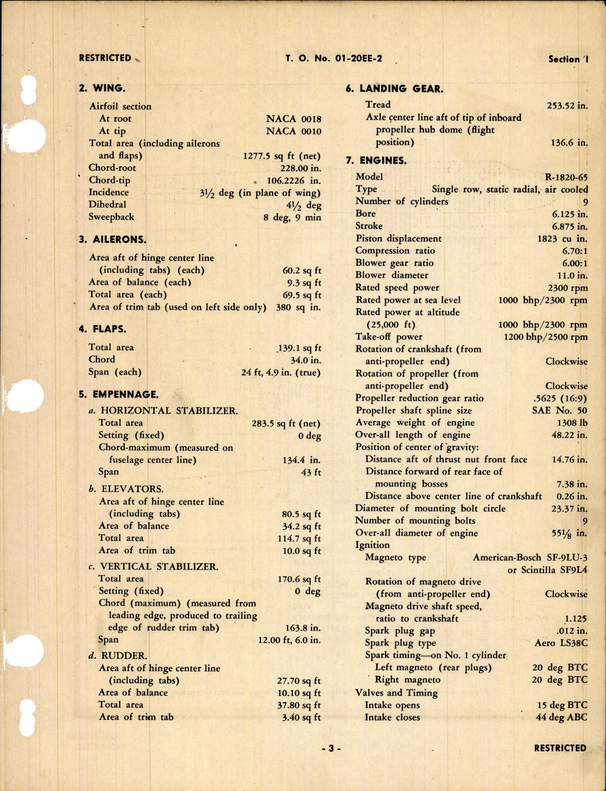 Sample page 7 from AirCorps Library document: Erection and Maintenance Instructions for B-17E 