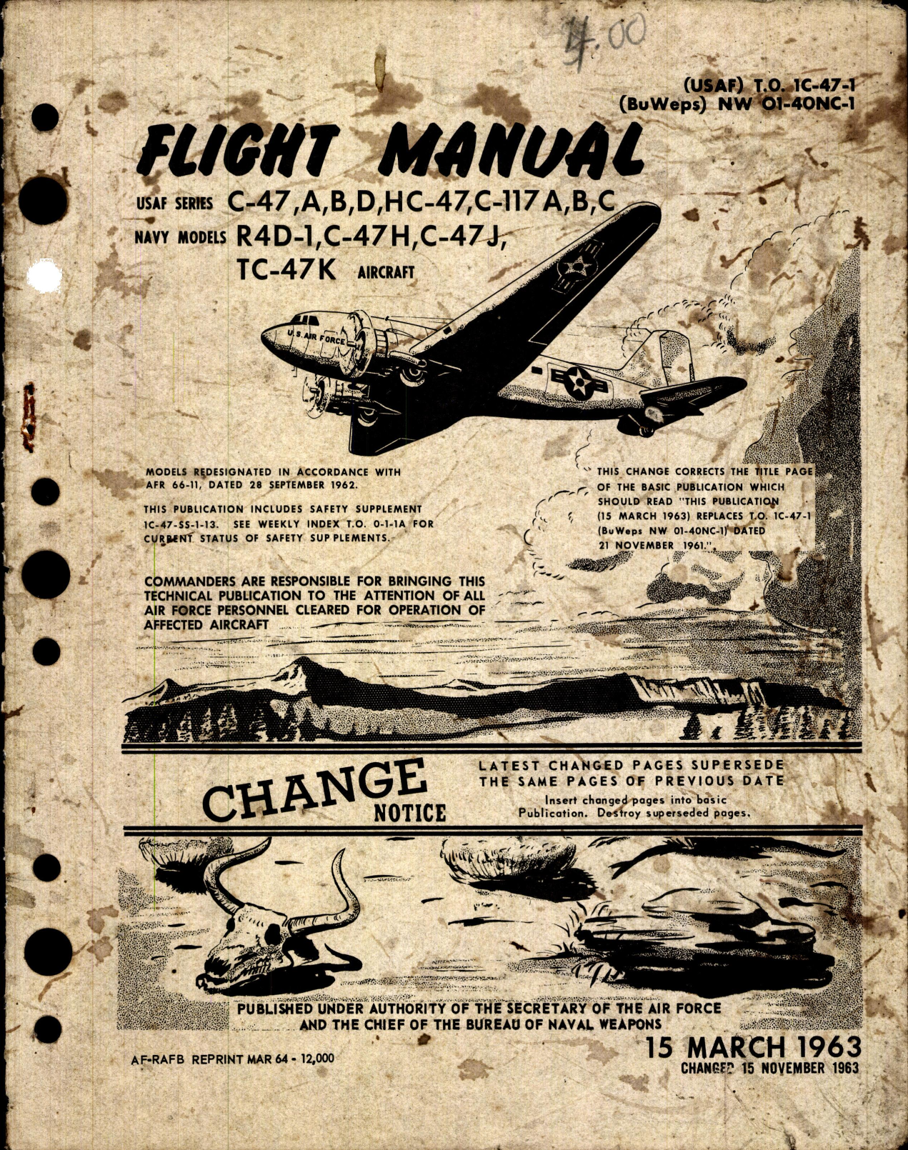 Sample page 1 from AirCorps Library document: Flight Manual for C-47
