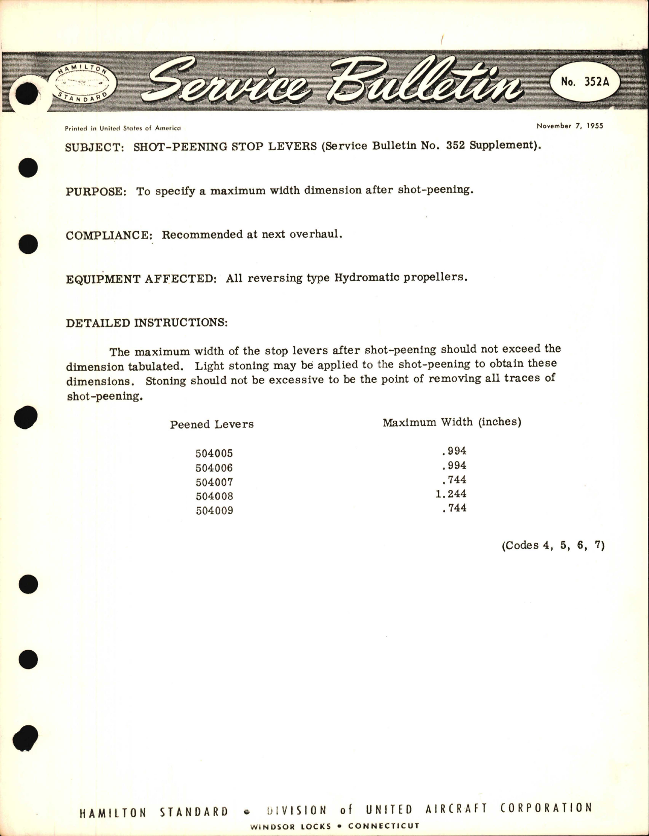 Sample page 1 from AirCorps Library document: Shot-Peening Stop Levers