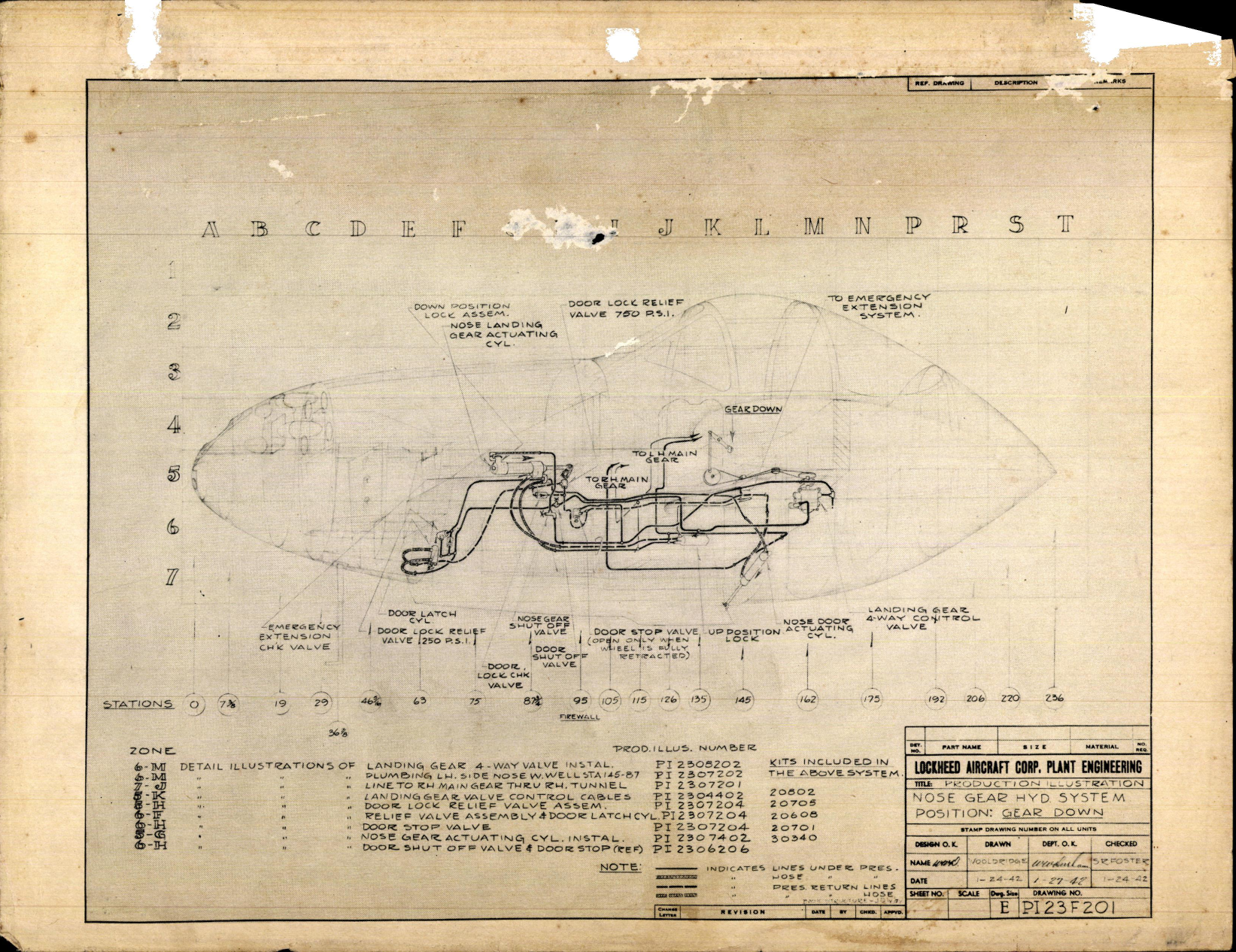 Sample page 1 from AirCorps Library document: P-38 Production Illustrations