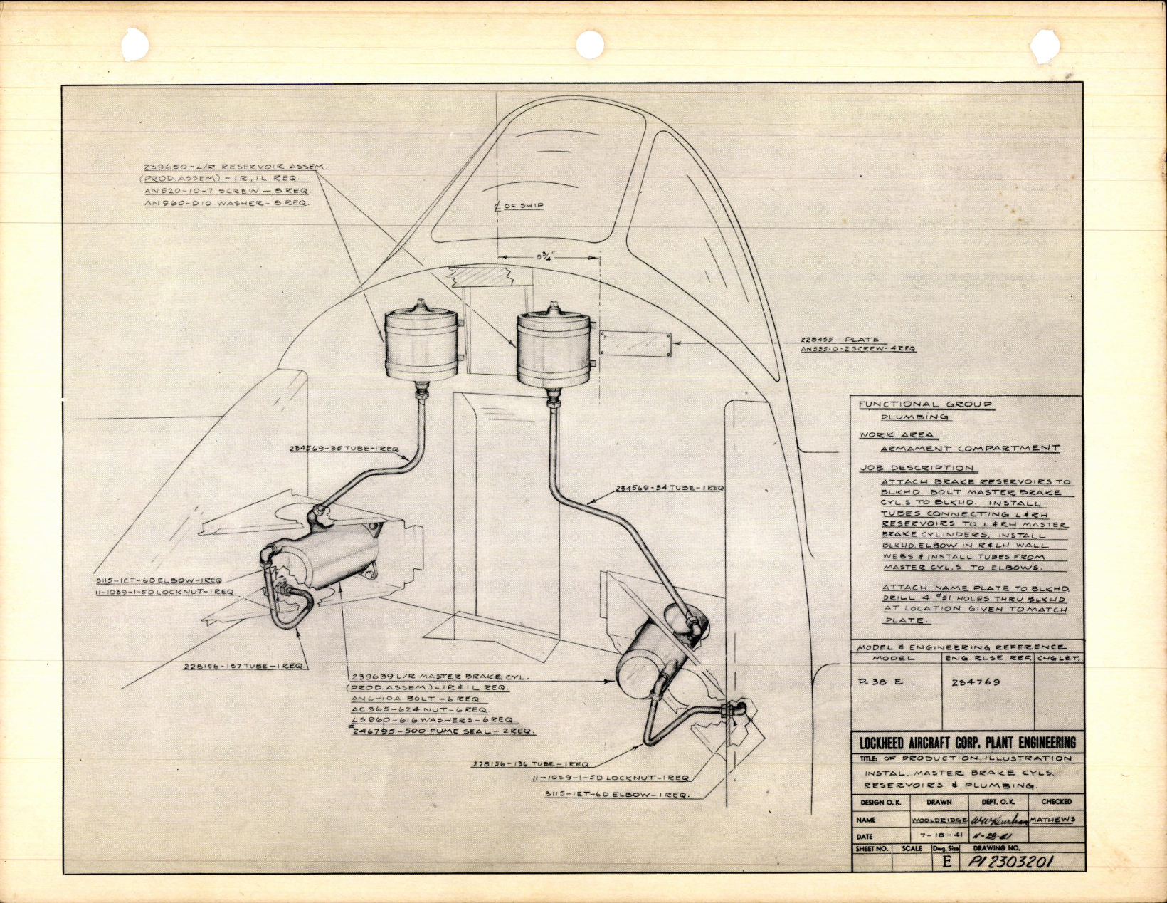 Sample page 7 from AirCorps Library document: P-38 Production Illustrations